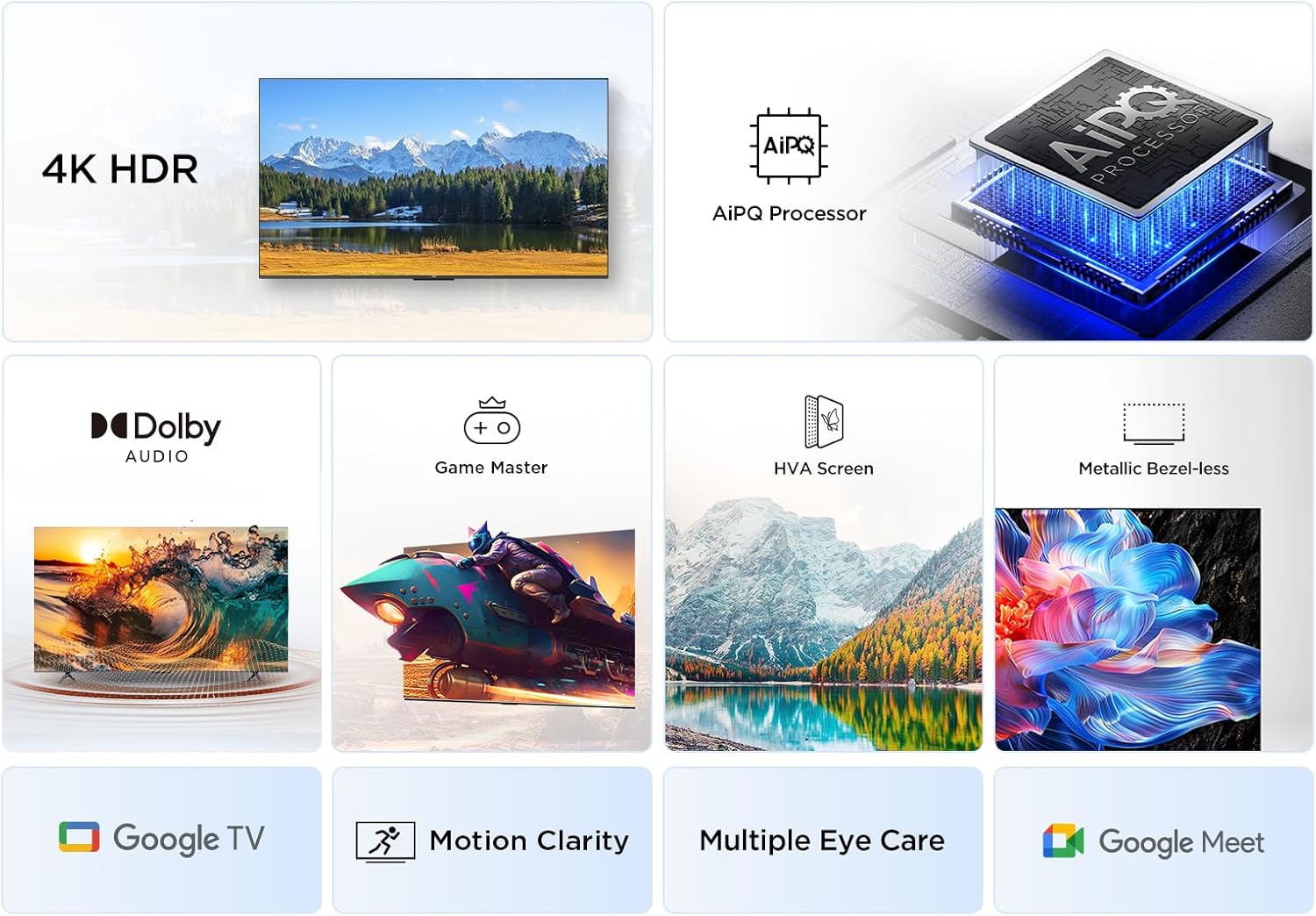 TCL 55V6B 55 Pouces 4K Ultra HD, HDR TV, Smart TV Powered by Google TV (Dolby Audio, Motion Clarity, Voice Control, Compatible avec Google Assistant, Chromecast intégré)