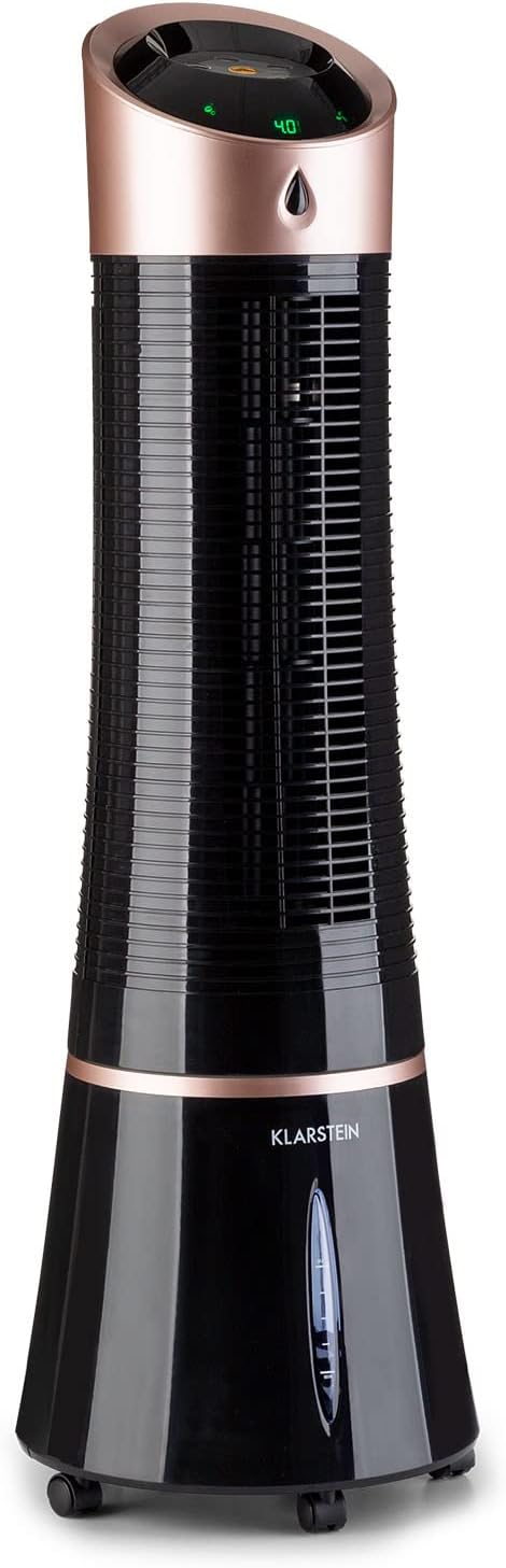 Klarstein Rafraichisseur d'Air Mobile 5 en 1, par Evaporation avec Humidificateur, Ventilateur, Ioniseur, Climatiseur Mobile Sans Évacuation, Mode Nuit, 45W, Débit d'Air de 180m³/h