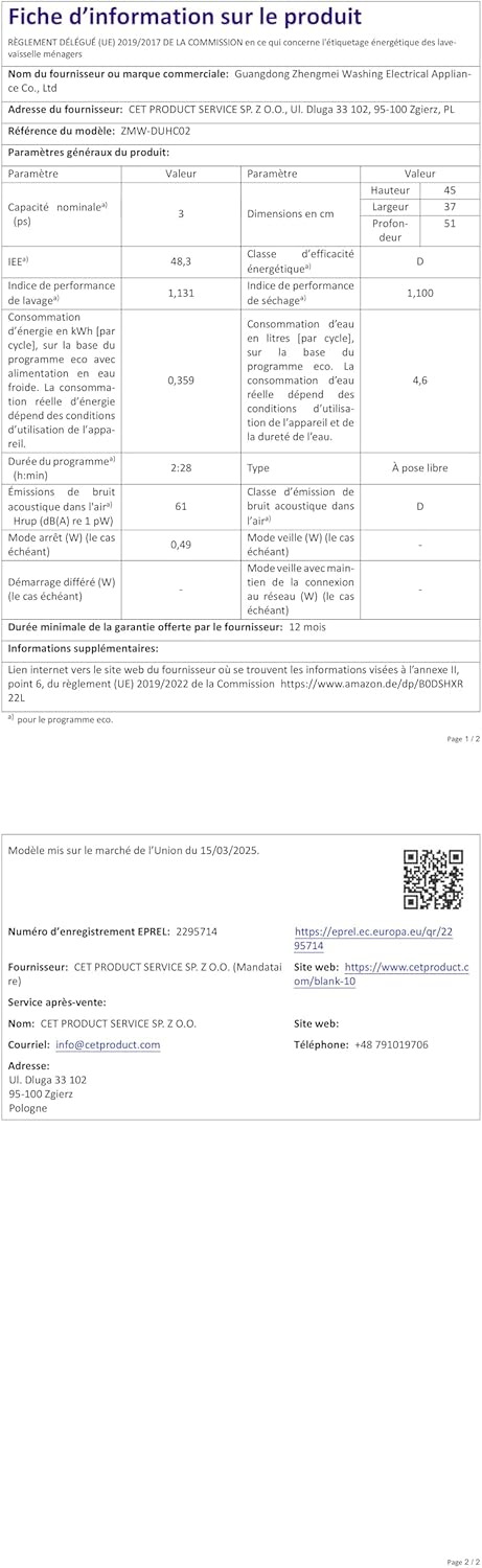 YU YUSING Mini Lave-vaisselle Compact 45cm avec 6 Programmes 4 Couverts, Petit Lave-vaisselle Sans ou Avec Arrivée d'Eau, Portable, Réservoir d'Eau 5L, Commande Tactile, Écran LED