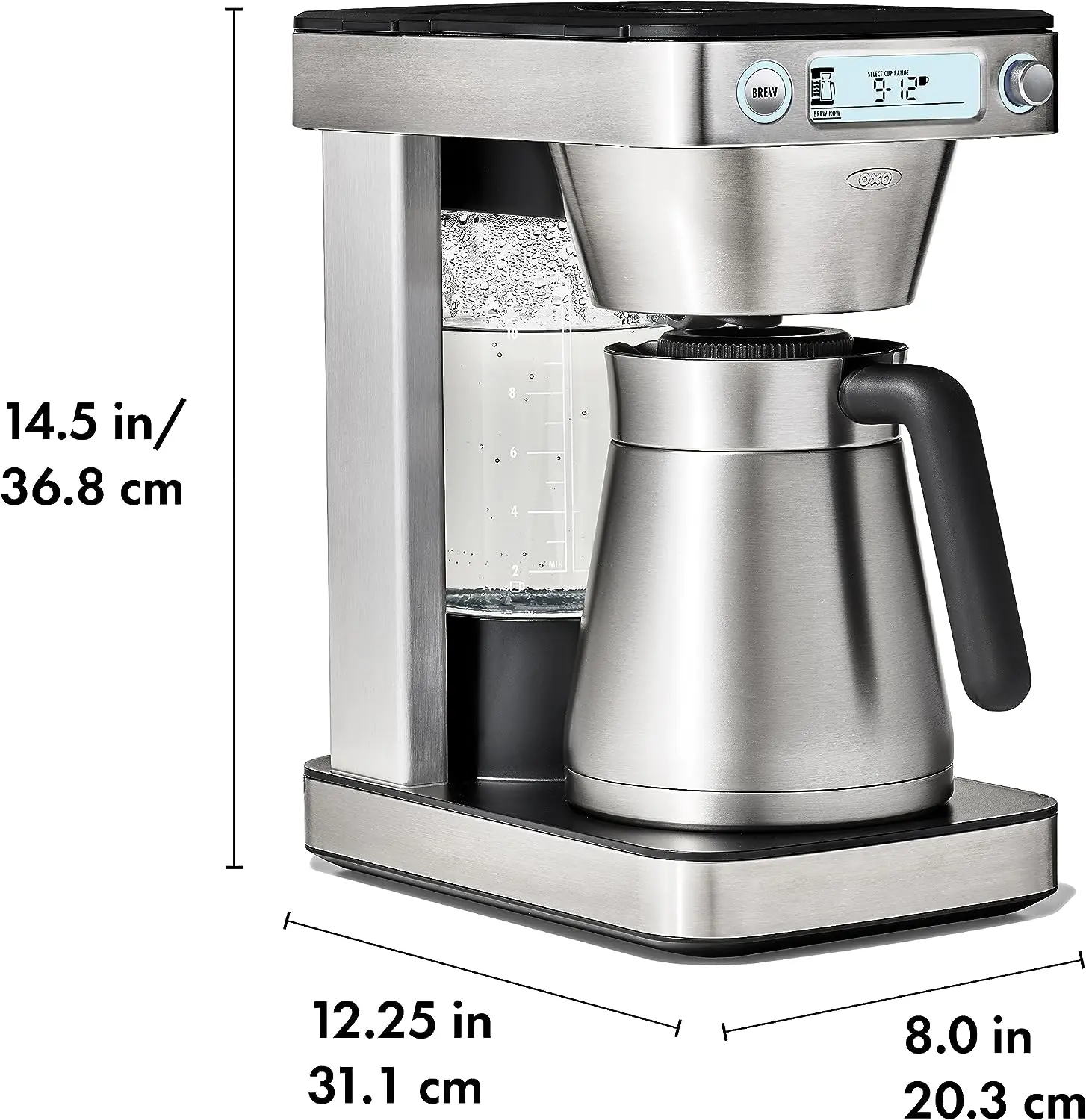 OXO Brew 12-Cup Coffee Maker With Podless Single-Serve Function,Silver