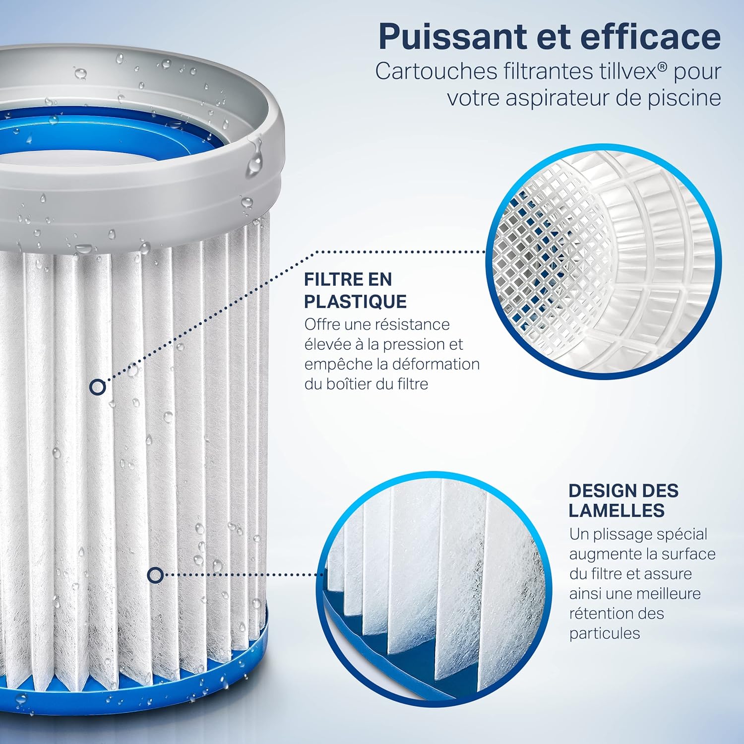 tillvex Aspirateur Électrique pour Piscines | Nettoyeur de Piscine sans Fil avec Manche Télescopique | Kit de Nettoyage avec Filtre & 2 Vitesses | Rechargeable