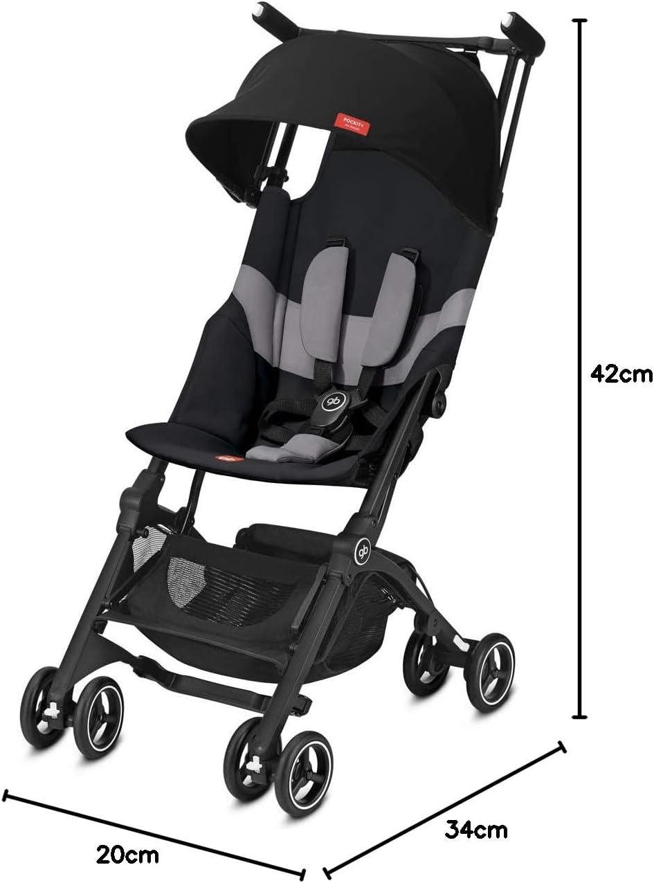 gb Gold Poussette Pockit+ All Terrain, Ultra-compacte, De 6 mois jusqu'à 22 kg (4 ans env.), Velvet Black