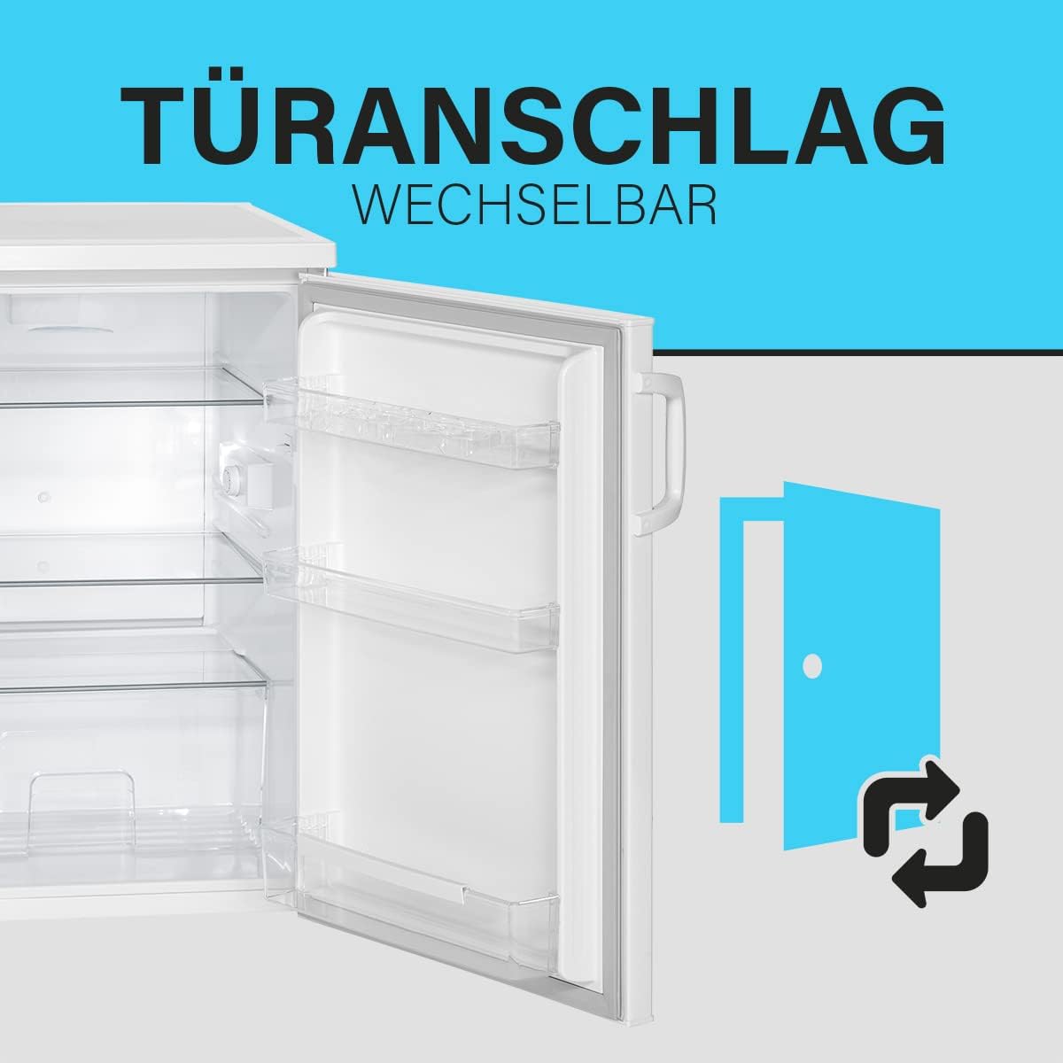 Bomann Réfrigérateur 133L blanc VS2195-1-blanc, Capacité nette : 133 litres, Éclairage intérieur à DEL, Contrôle de la température en continu, 3 clayettes en verre