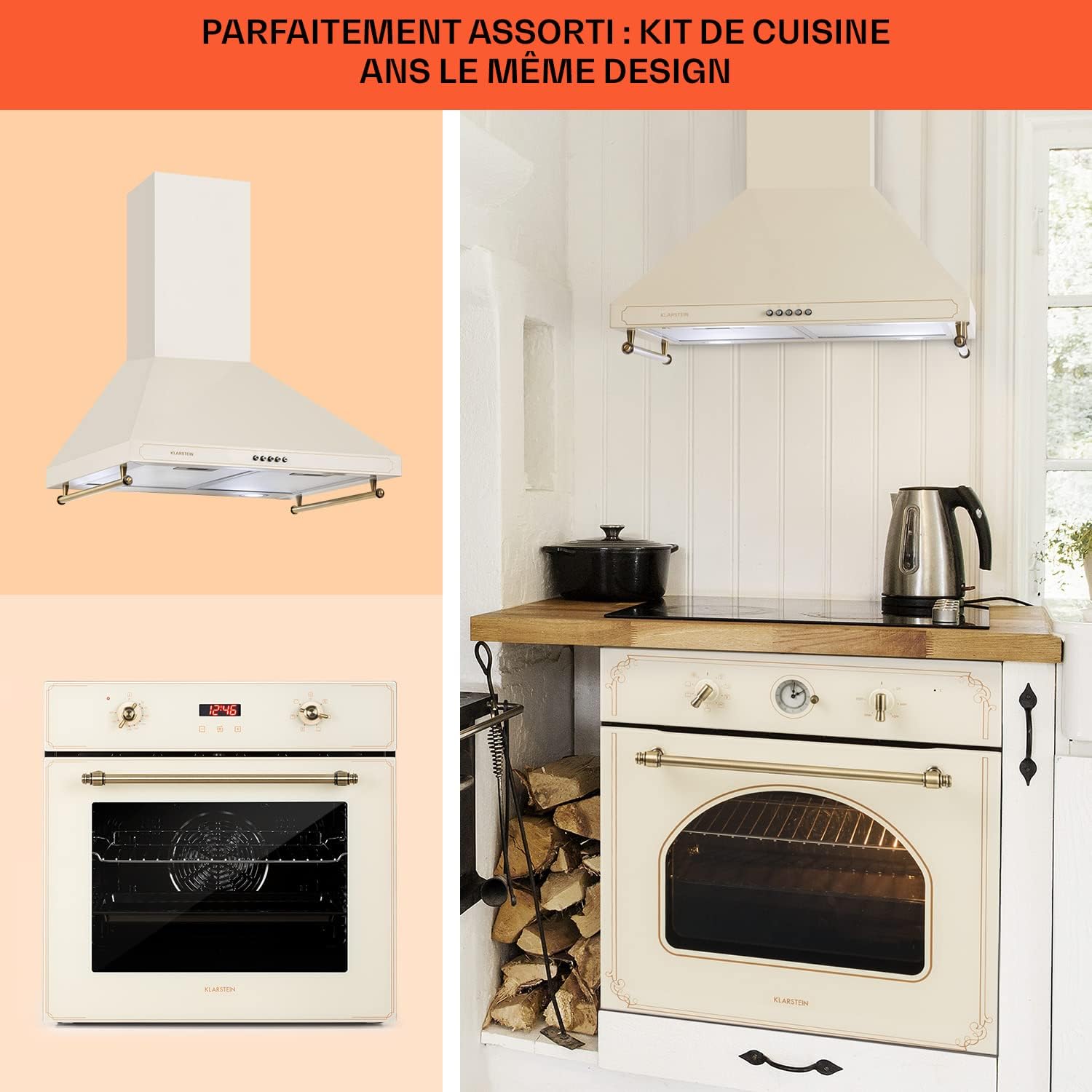 Klarstein Hotte Aspirante 90 cm, Hottes de Cuisine avec Filtre de Hotte en Aluminium, Débit d'Air Puissant de 645m³/h, Eclairage LED, Extracteur d'Air Silencieux, Hotte Efficace avec Evacuation