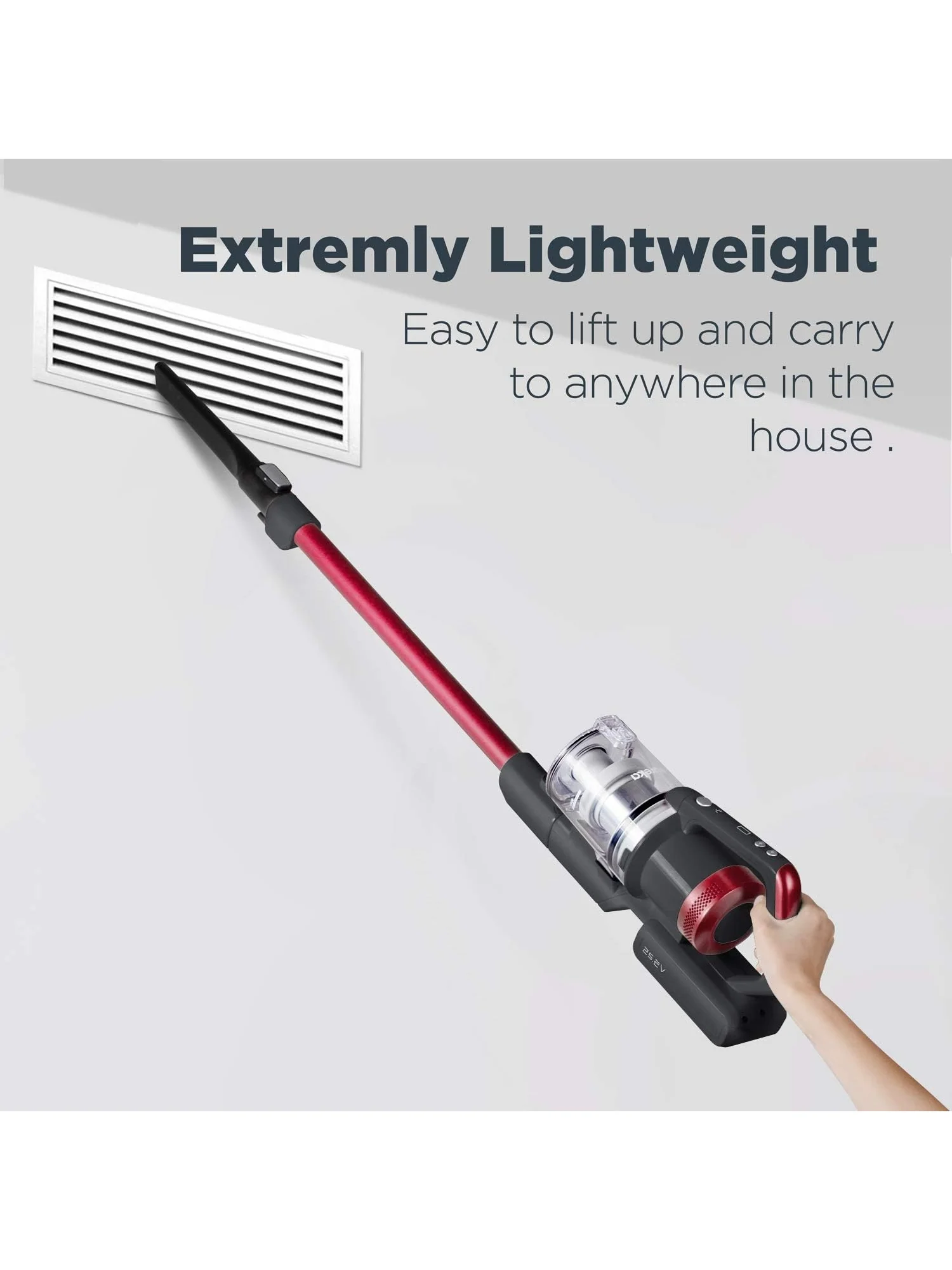 Eureka Rechargeable Handheld Portable with Powerful Motor Efficient Suction Cordless Stick Vacuum Cleaner Convenient for Hard Floors, NEC186, Rose Red, 82 Ounces