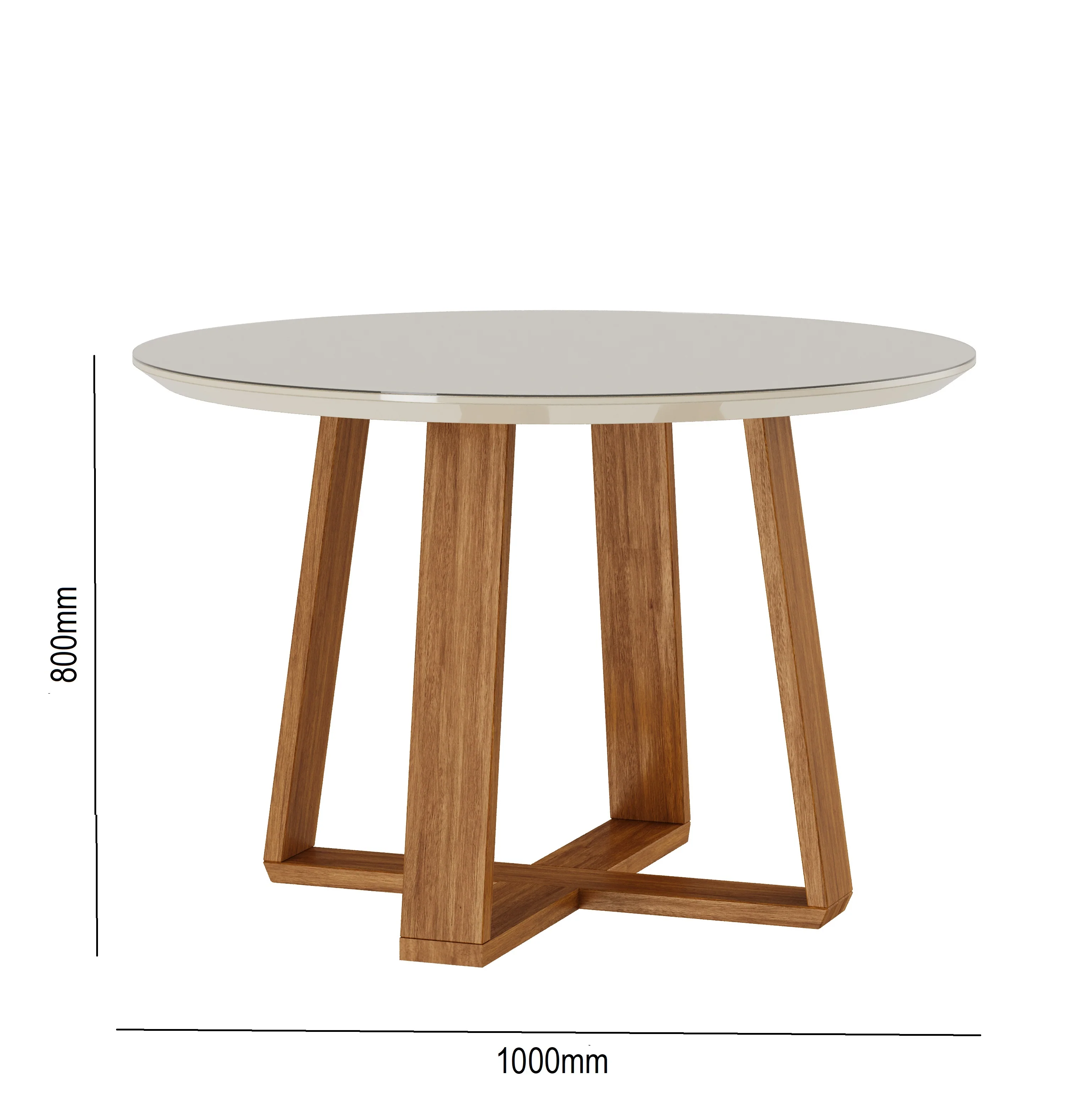 TABLE A MANGER  MESA WOOD 1.2 REDONDA OFF WHITE /NATURE 911