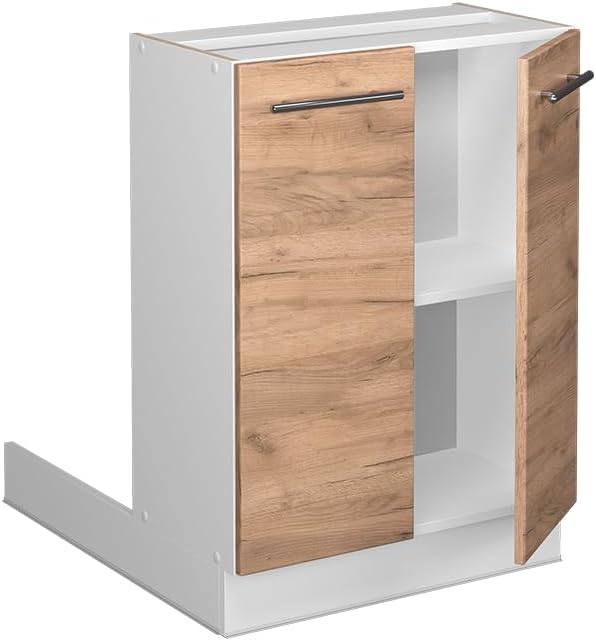 Vicco Meuble pour Four Fame-Line, Blanc Haute Brillance/Blanc, 60 cm avec étagères Ouvertes