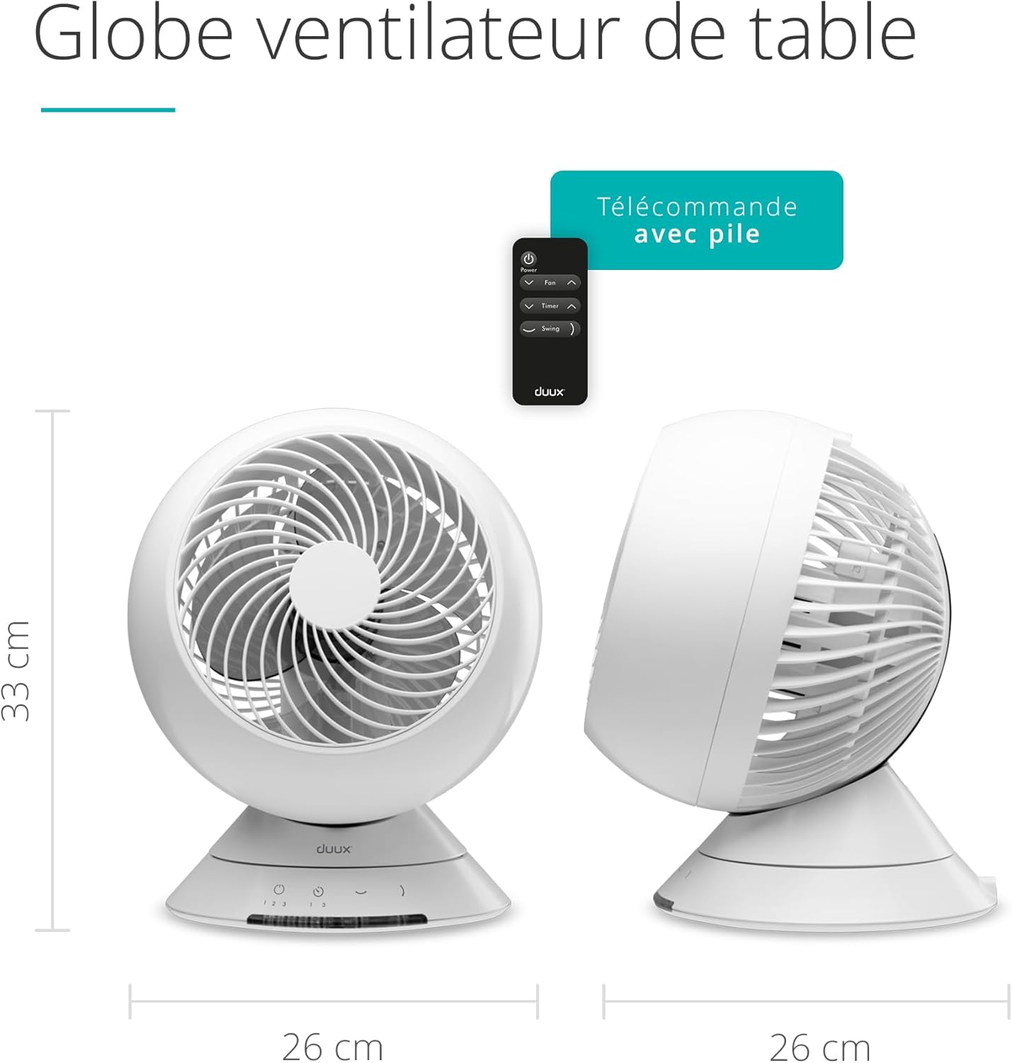 Duux whisper Flex Ultimate Blanc - Ventilateur sur pied - Ventilateur silencieux sur pied avec mode nuit et minuterie - Contrôle télécommande et smartphone - Batterie incluse