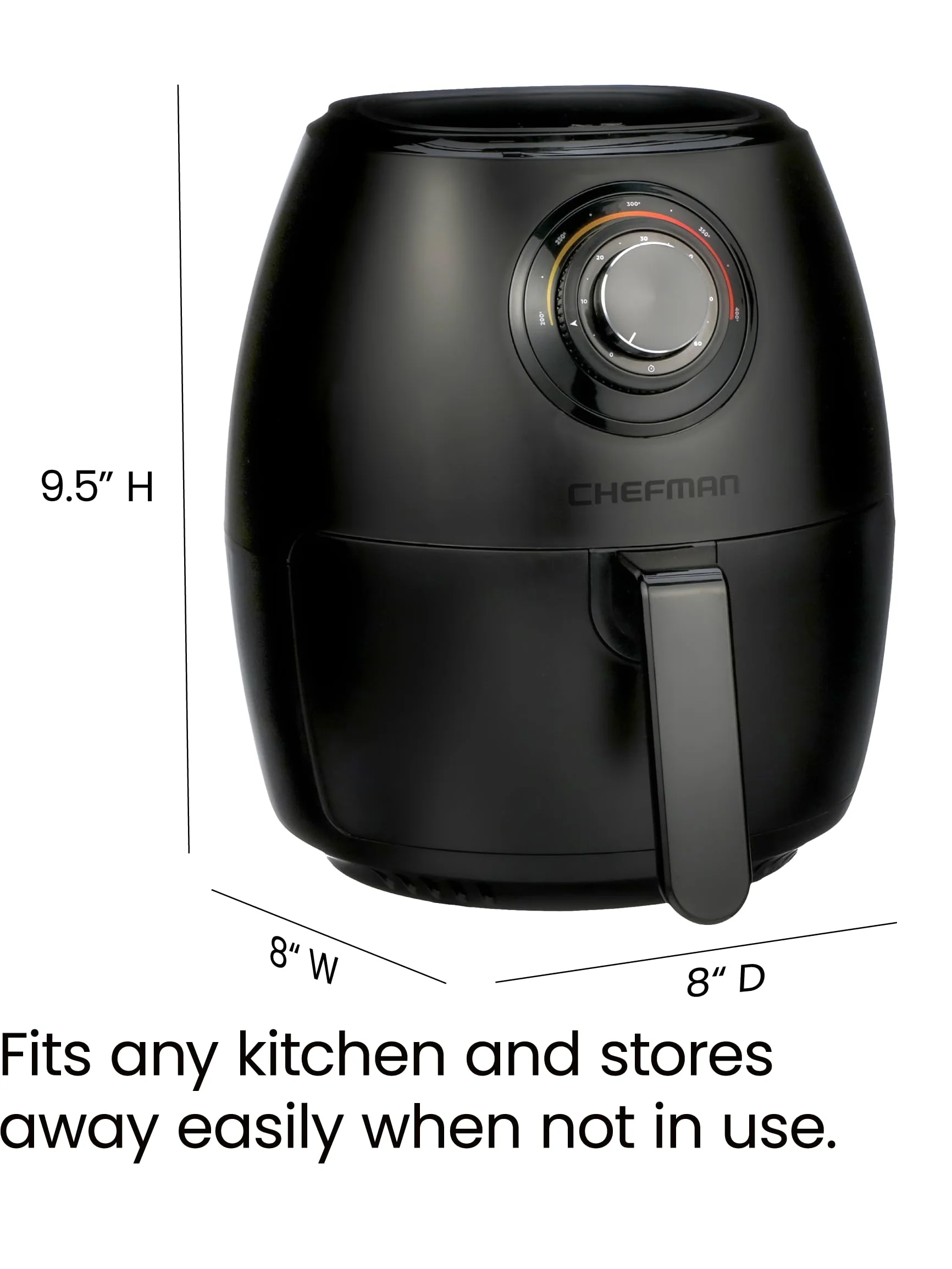 CHEFMAN Multifunctional Digital Air Fryer+ Rotisserie, Dehydrator, Convection Oven, 17 Touch Screen Presets Fry, Roast, Dehydrate, Bake, XL 10L Family Size, Auto Shutoff, Large Easy-View Window, Black