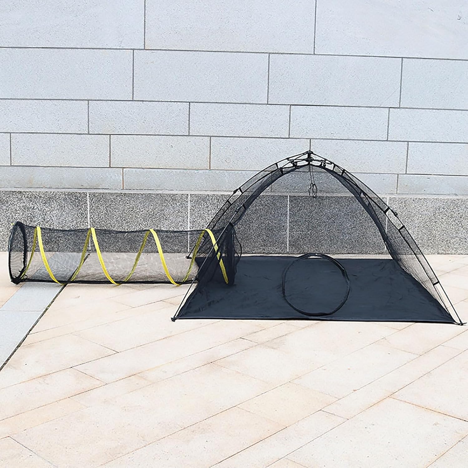 CUTPOIY Tente portable pour chat avec tunnel pour chat, enclos d'extérieur pour chat, tente de jeu, jouets pour chats, chiots, lapins et autres petits animaux