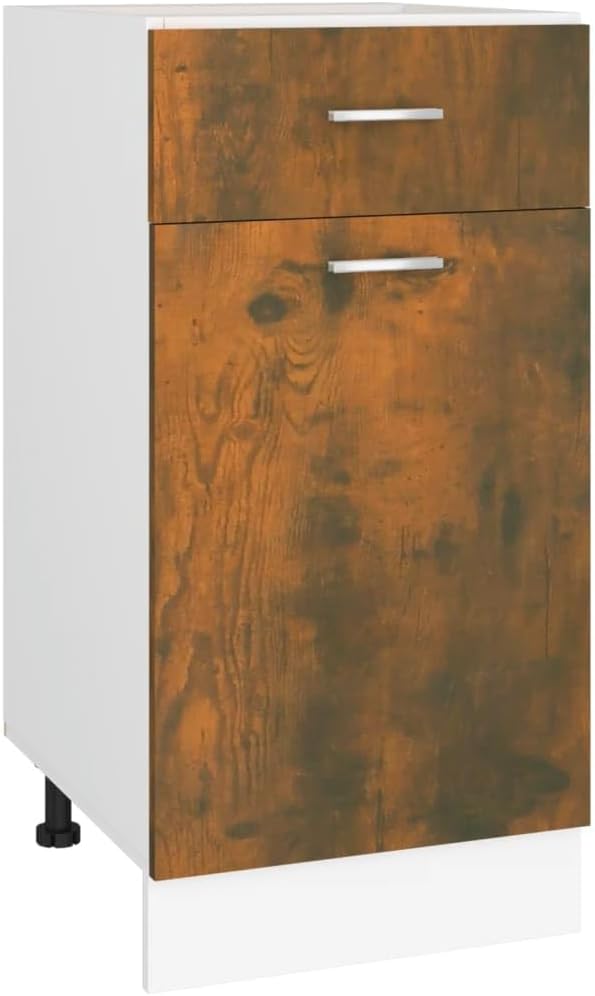 vidaXL Armoire à Micro-Ondes Placard Armoire de Rangement Meubles de Cuisine avec 4 Etagères Intérieur Maison Gris Béton 60x57x207 cm Aggloméré