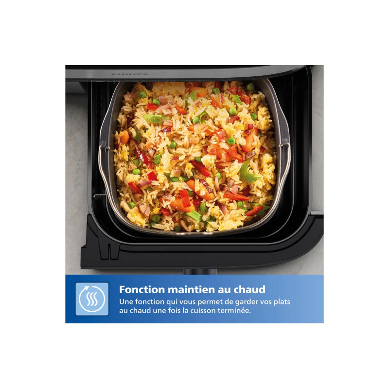 Friteuse Sans Huile   Airfryer Na555 00 Série 5000 Double Panier 9l Philips