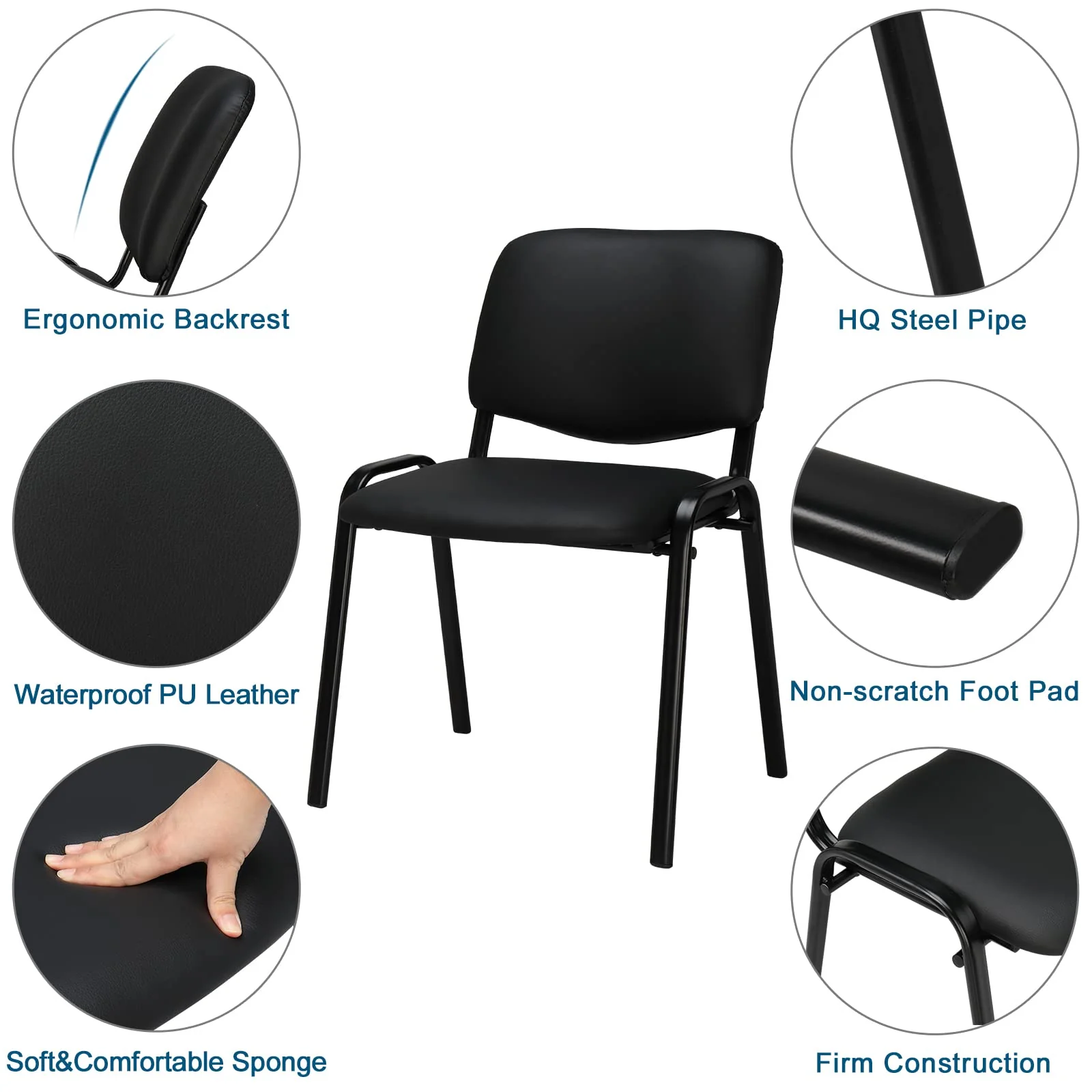 VINGLI Waiting Room Chairs, 5-Pack Conference Room Chairs