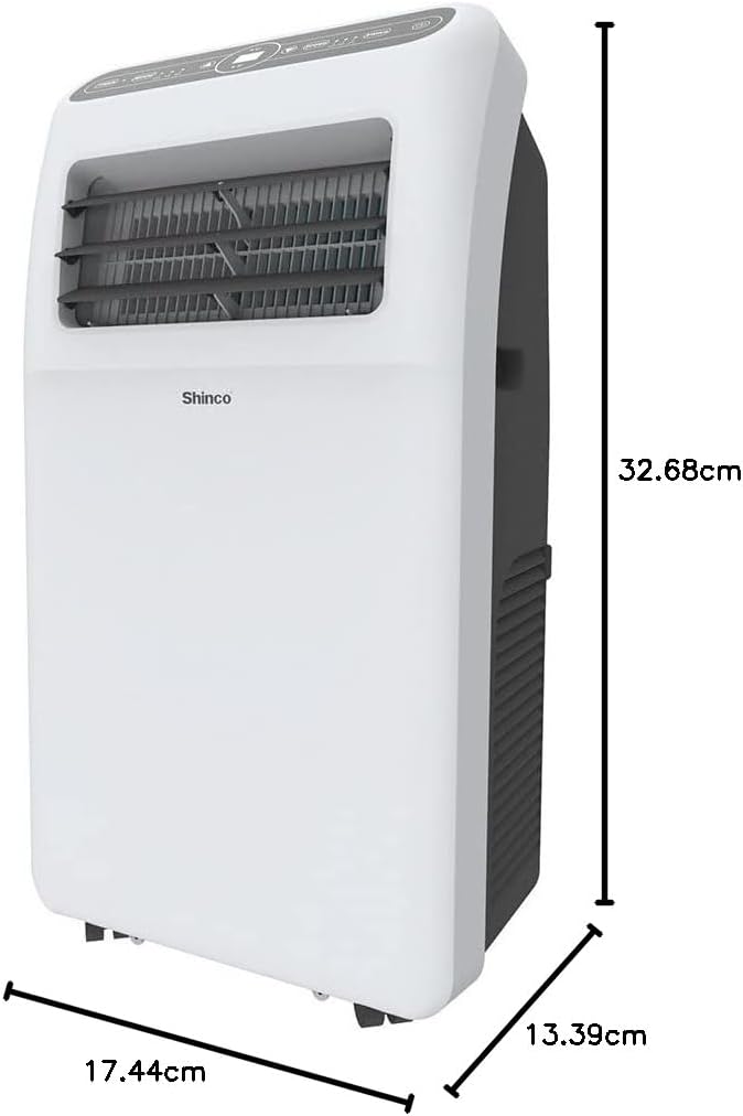 SHINCO Climatiseur mobile, 7000 BTU 2,05kW, Refroidir&Ventilation&Déshumidification, taille de la pièce jusqu'à 54m³(18㎡), Climatiseur mobile avec tuyau d'évacuation et tuyau de vidange, mode sommeil