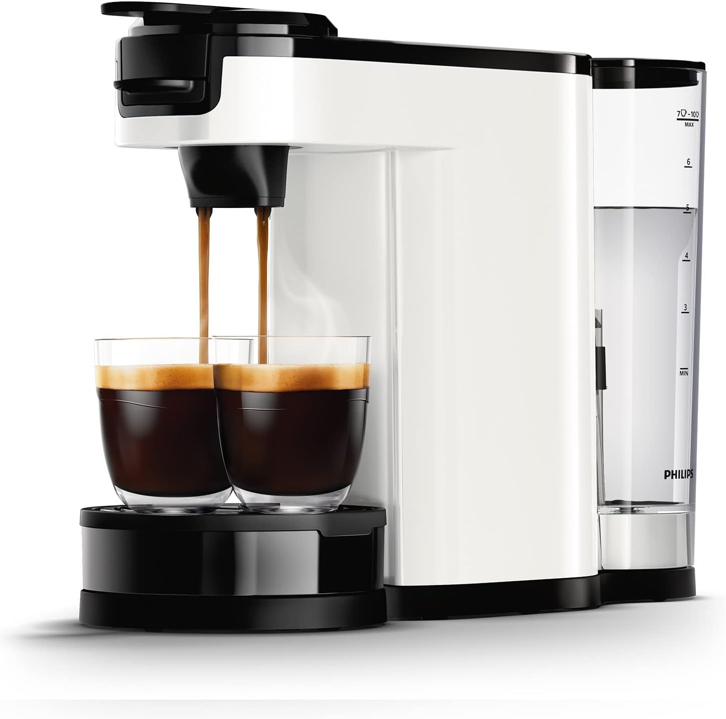 Philips Senseo Switch Pad- und Filterkaffeemaschine, 2-in-1-Brühtechnologie, 1-Liter-Wasserbehlter, 7 Tassen in einem Durchgang, Klavierlackschwarz (HD6592/64)