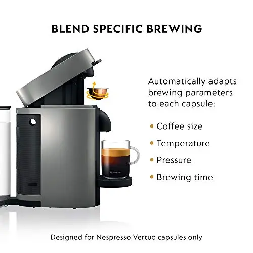 Nespresso Vertuo Plus Deluxe Coffee and Espresso Maker by De'Longhi, Matte Black