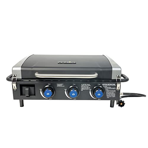 Razor Griddle Gas Grill & Griddle for Backyard Cooking and Camping, Portable Grill with Cart & Side Shelf