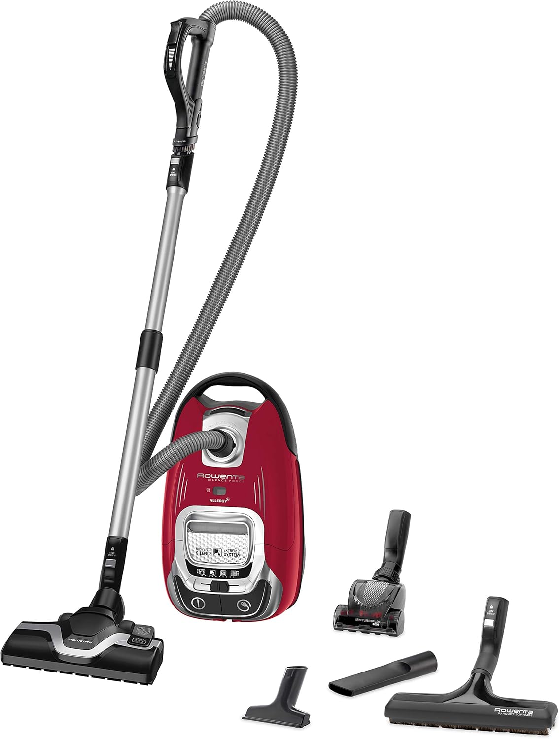 Rowenta Silence Force Aspirateur avec Sac Silencieux, Performant, Capacité 4,5 L & Lot de 4 Sacs Hygiène+, Compatibles avec Les aspirateurs traineau Compact Power, Power XXL