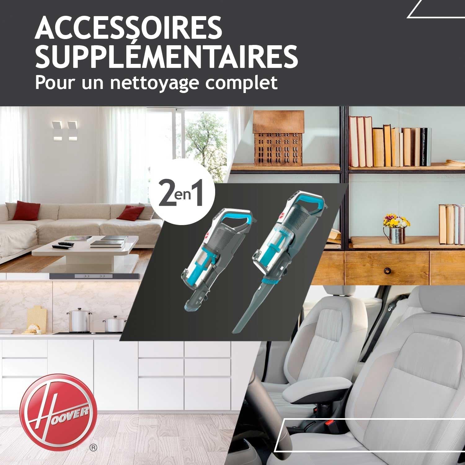 Hoover HF522STP Aspirateur Balai sans Fil Puissant, Grande Autonomie, Rangement Compact, Electrobrosse Anti-emmêlement LED, Turbobrosse Spéciale Animaux, Charge Rapide,Position Park&Go, Bleu Skyfall