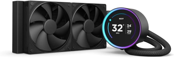 NZXT Kraken Elite 280 RGB - Refroidisseur de liquide CPU AIO - Radiateur 280mm - Ventilateur F280 RGB - IPS LCD 2,72 personnalisable - Turbine Pump - LGA 1700 1200 115X 1851 / AM5 AM4 - Noir