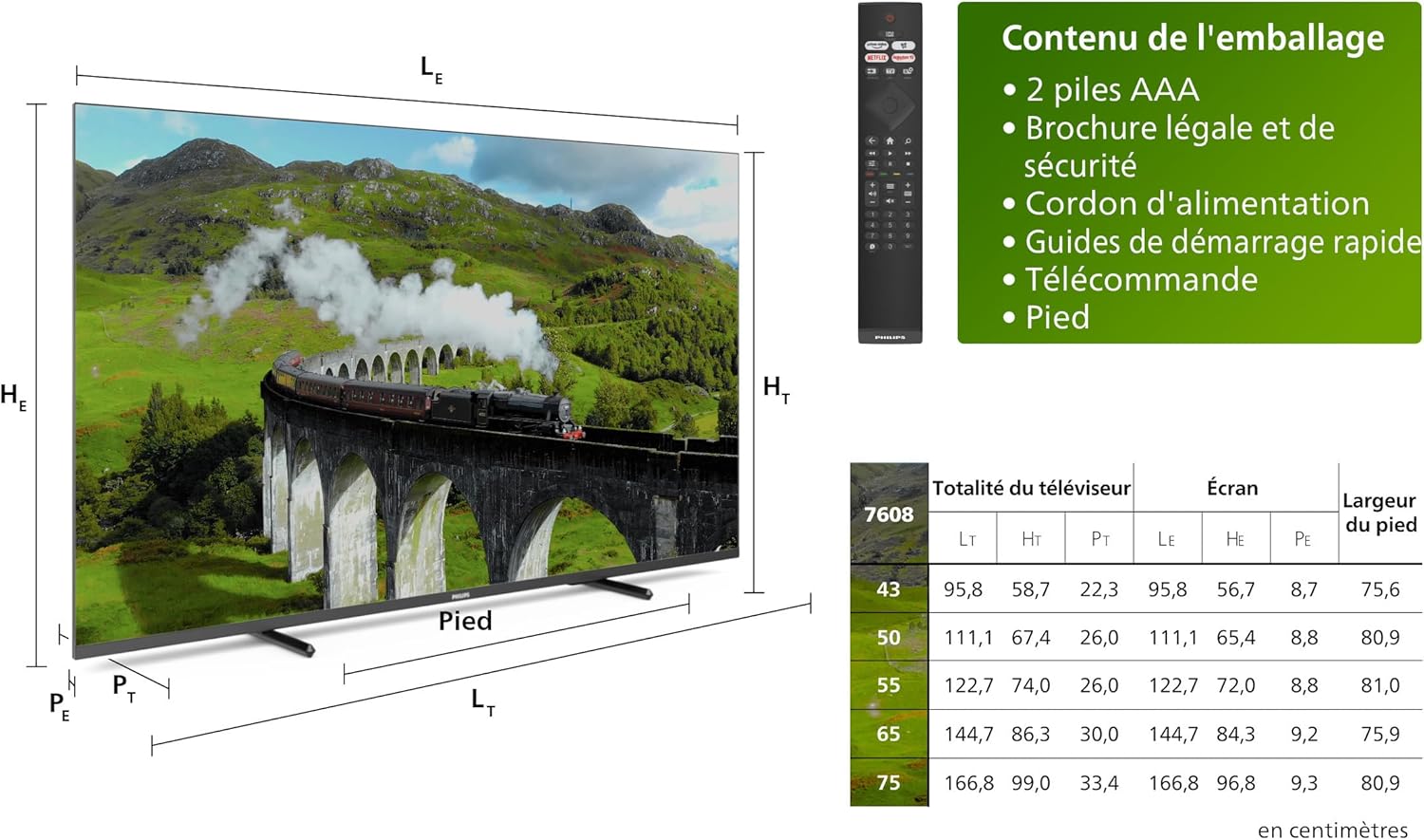 Philips 50PUS7609 Smart TV LED 4K - Écran 50 Pouces avec Plate-Forme Pixel Precise Ultra HD Titan OS et Son Dolby Atmos, Fonctionne avec Alexa et l’Assistant Vocal Google - Gris Anthracite