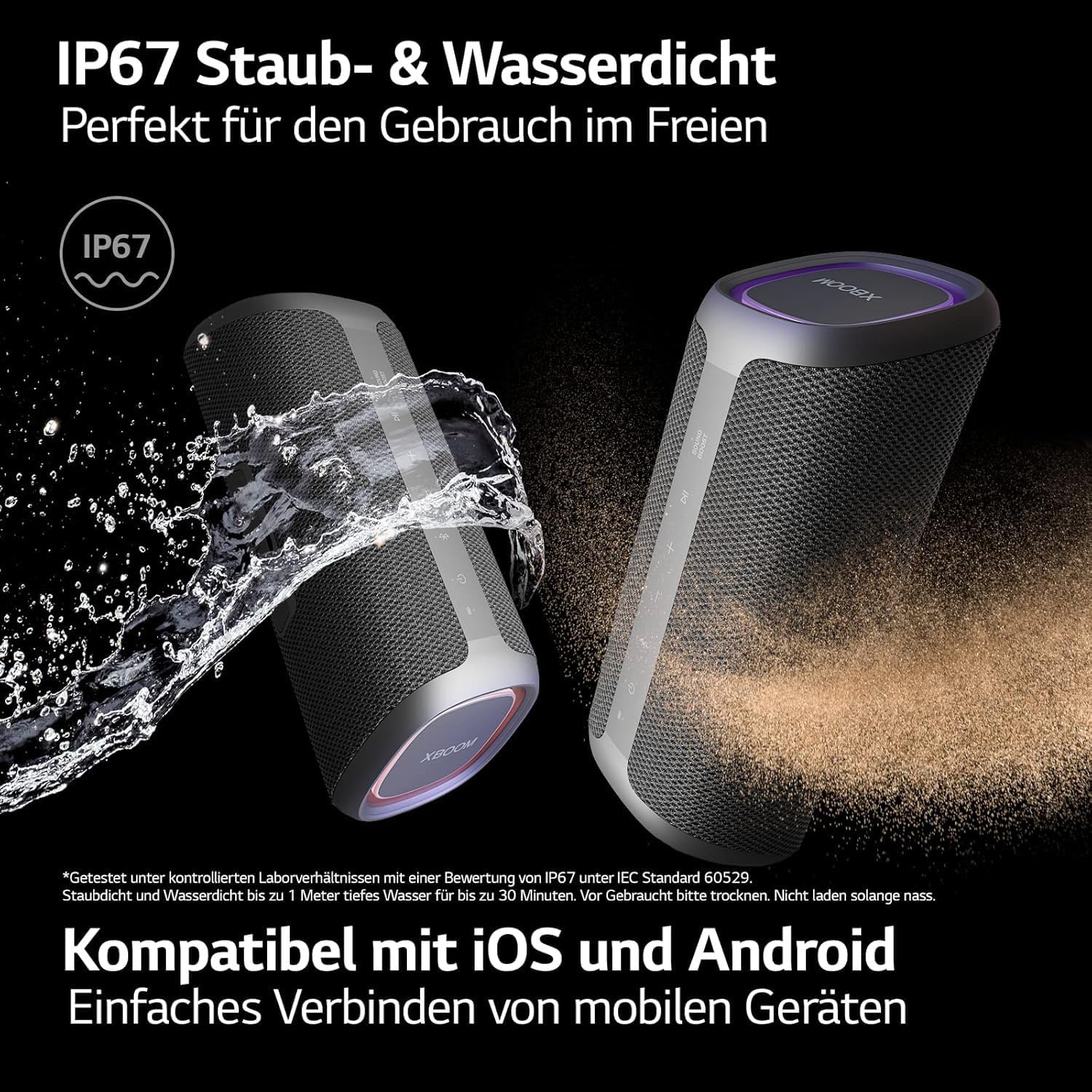 LG, Enceinte Bluetooth puissante, Portable, Enceinte Bluetooth Lumineuse, XBOOM 360°, Éclairage Personnalisable, Jusqu'à 24h d'autonomie, Enceinte Bluetooth Design, DXO2T