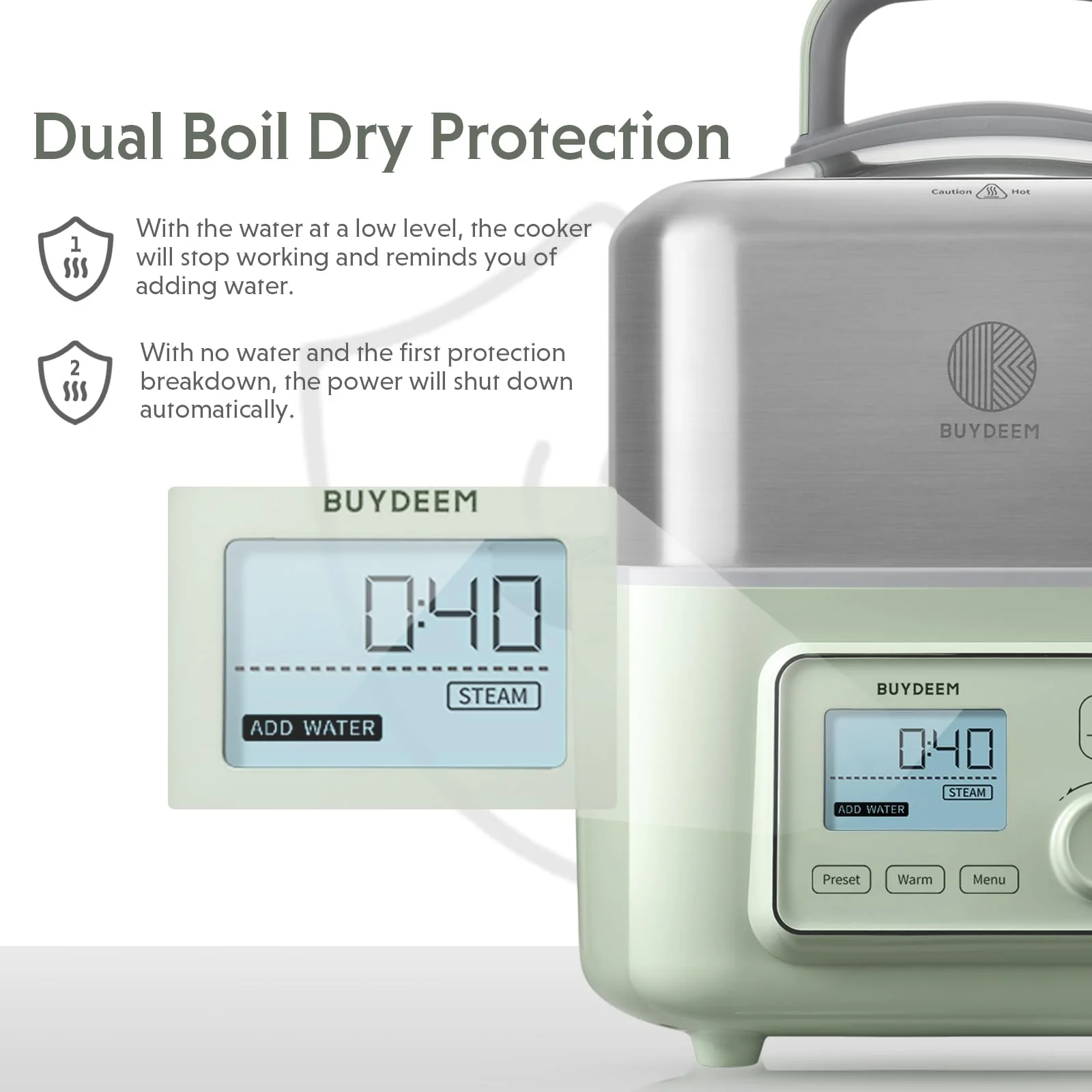 BUYDEEM 5-Quart Electric Food Steamer for Cooking