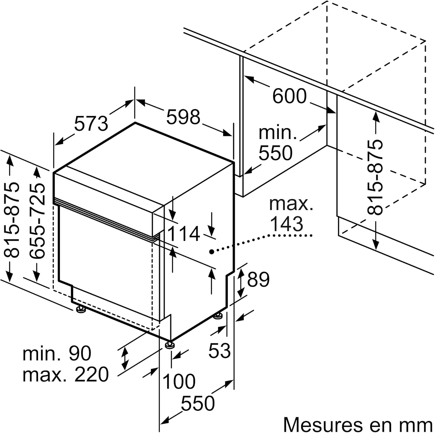 Bosch SMI4HTS31E - Lave-vaisselle encastrable - 60 cm - Home connect - 12 couverts - Moteur EcoSilence - Metallic