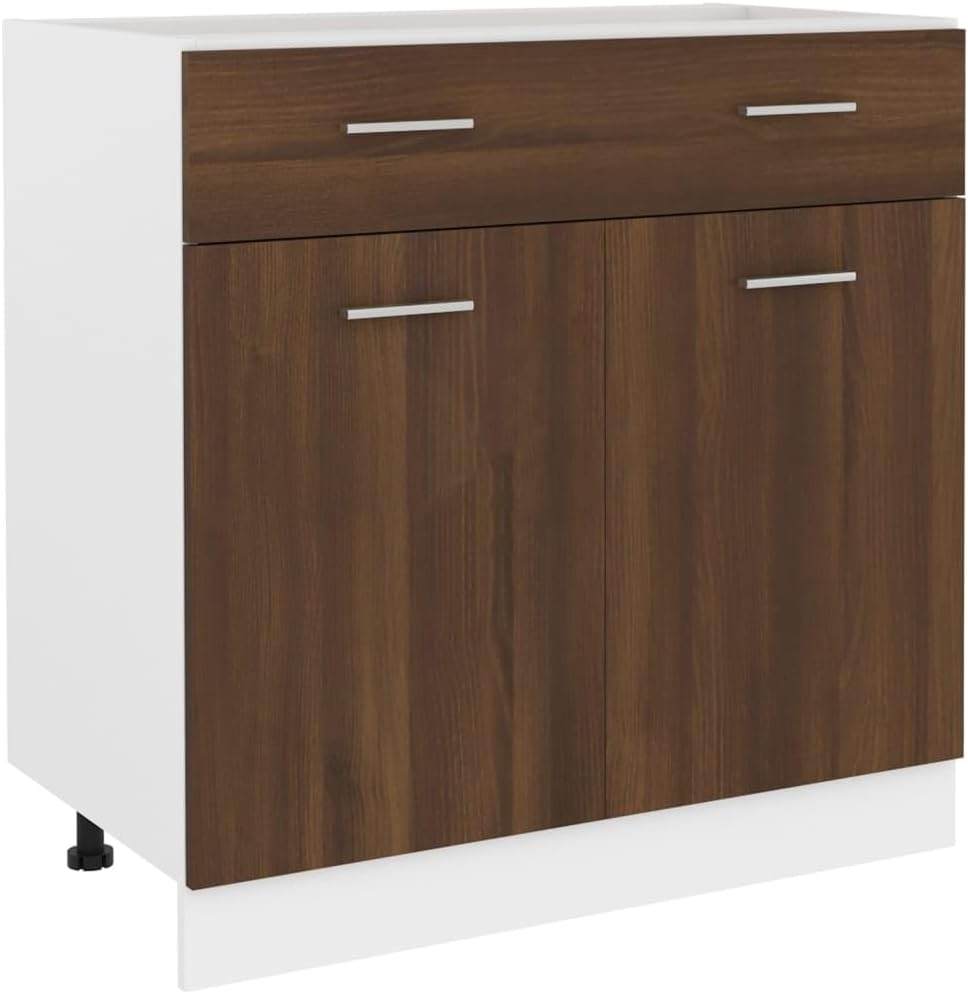 vidaXL Armoire à Micro-Ondes Placard Armoire de Rangement Meubles de Cuisine avec 4 Etagères Intérieur Maison Gris Béton 60x57x207 cm Aggloméré