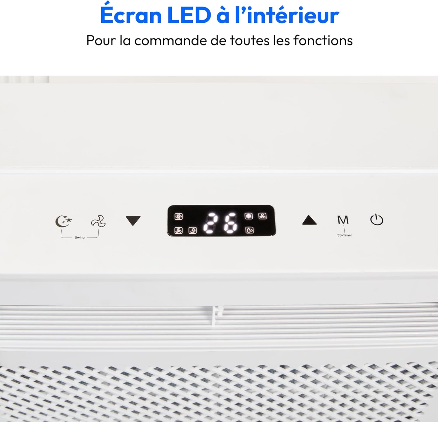 MEDION Smart Climatiseur Split P502 (5000 BTU, 3-en-1, Refroidir, Déshumidification, Ventilation, pour caravane, camping-car, kit de joint de fenêtre, mode sommeil, contrôle Wifi, Écran, MD 37735)