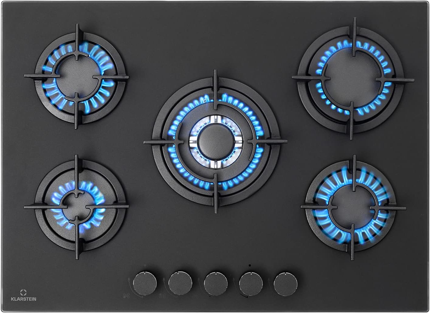 Klarstein Table de Cuisson à Gaz, Plaque de Cuisson Gaz à 4 Brûleurs, Table de Cuisson Electrique à 4 Feux de 8000W, Cuisiniere Gaz, Gaziniere Gaz avec Brûleurs en Acier Inoxydable, Cuisinières GPL