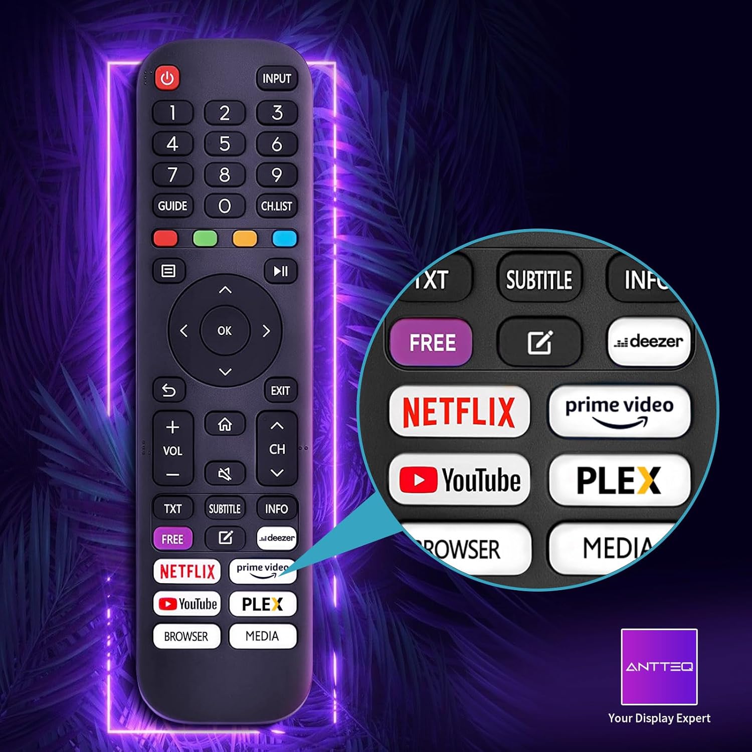 Antteq AB42D1 télévision 42 Pouces (TV 107 cm), Dolby Audio, LED, Triple Tuner DVB-C / T2 / S2, CI+, HDMI, Lecteur multimédia Via USB, Sortie Audio numérique, y Compris Mode hôtel