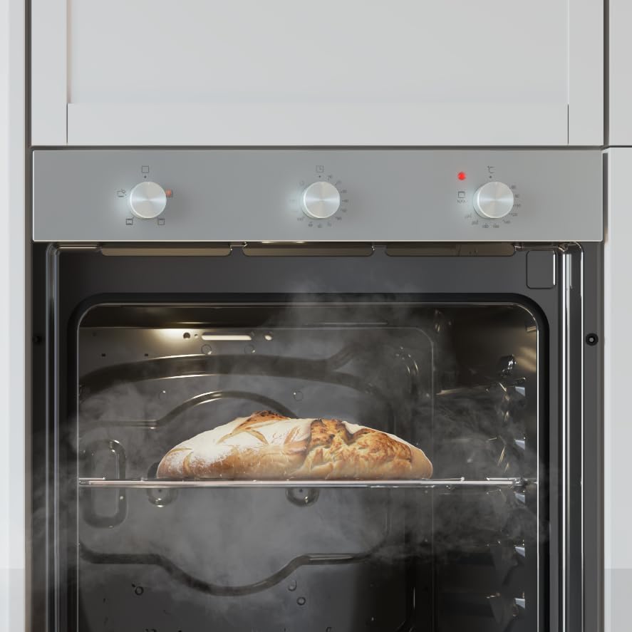 Cecotec Four encastrable Bolero Hexa C136000 Glass Black Time A 2800 W, capacité de 77 L, 4 fonctions, Minuterie, Nettoyage à la vapeur, Cuisson à la vapeur. Classe Énergétique A, Lumière intérieure