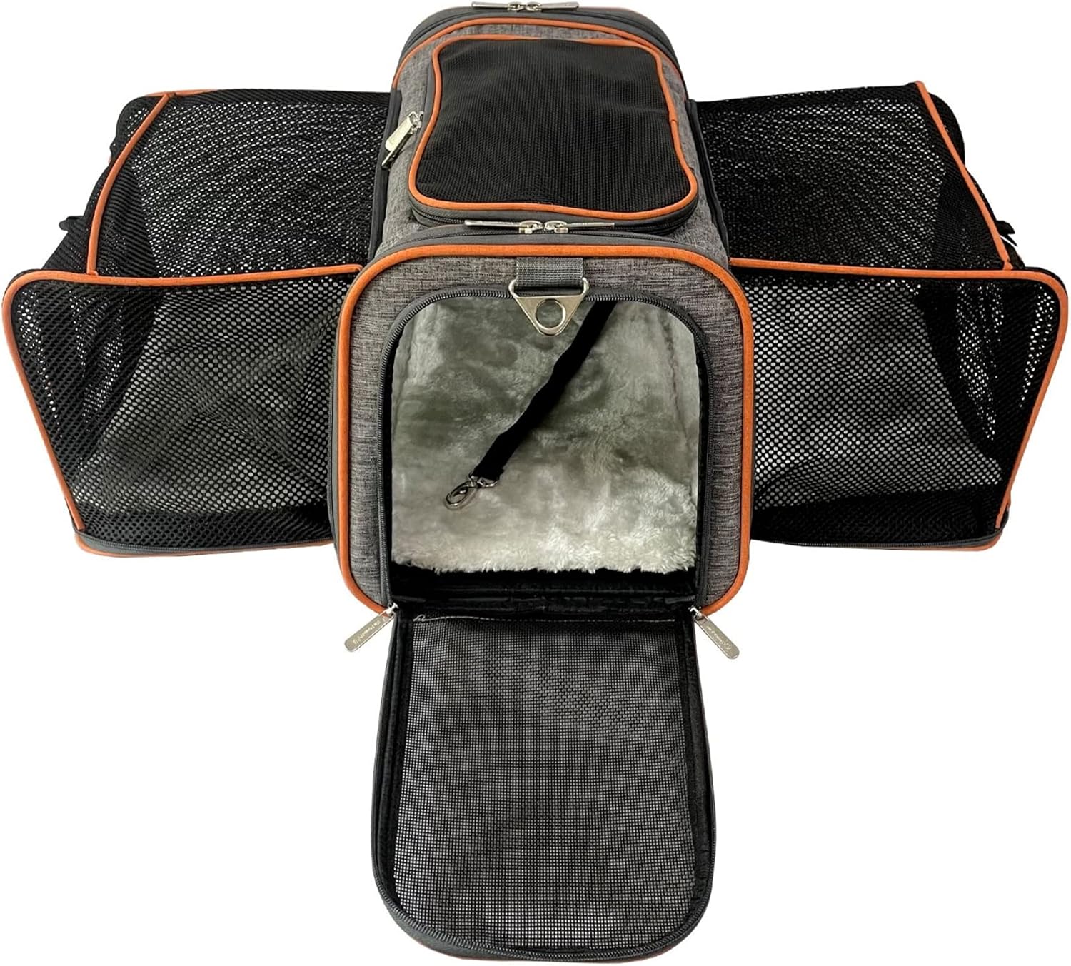 Mr. Peanut's Diamond Series Sac de Transport Double Extensible pour Animaux de Compagnie avec Fermeture éclair autobloquante de qualité supérieure, literie en Fausse Polaire