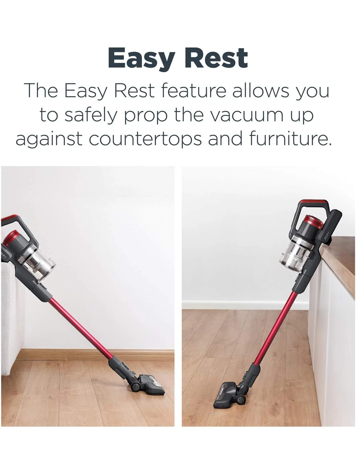 Eureka Rechargeable Handheld Portable with Powerful Motor Efficient Suction Cordless Stick Vacuum Cleaner Convenient for Hard Floors, NEC186, Rose Red, 82 Ounces