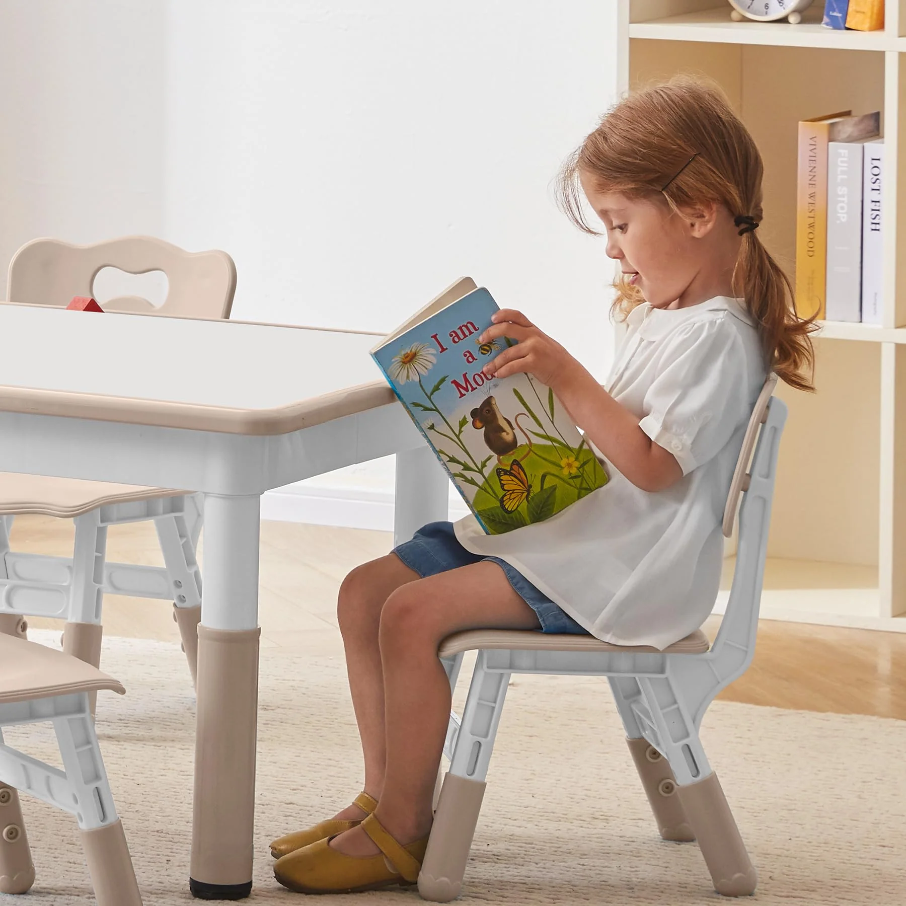 DOREROOM Adjustable Toddler Table and Chair Set