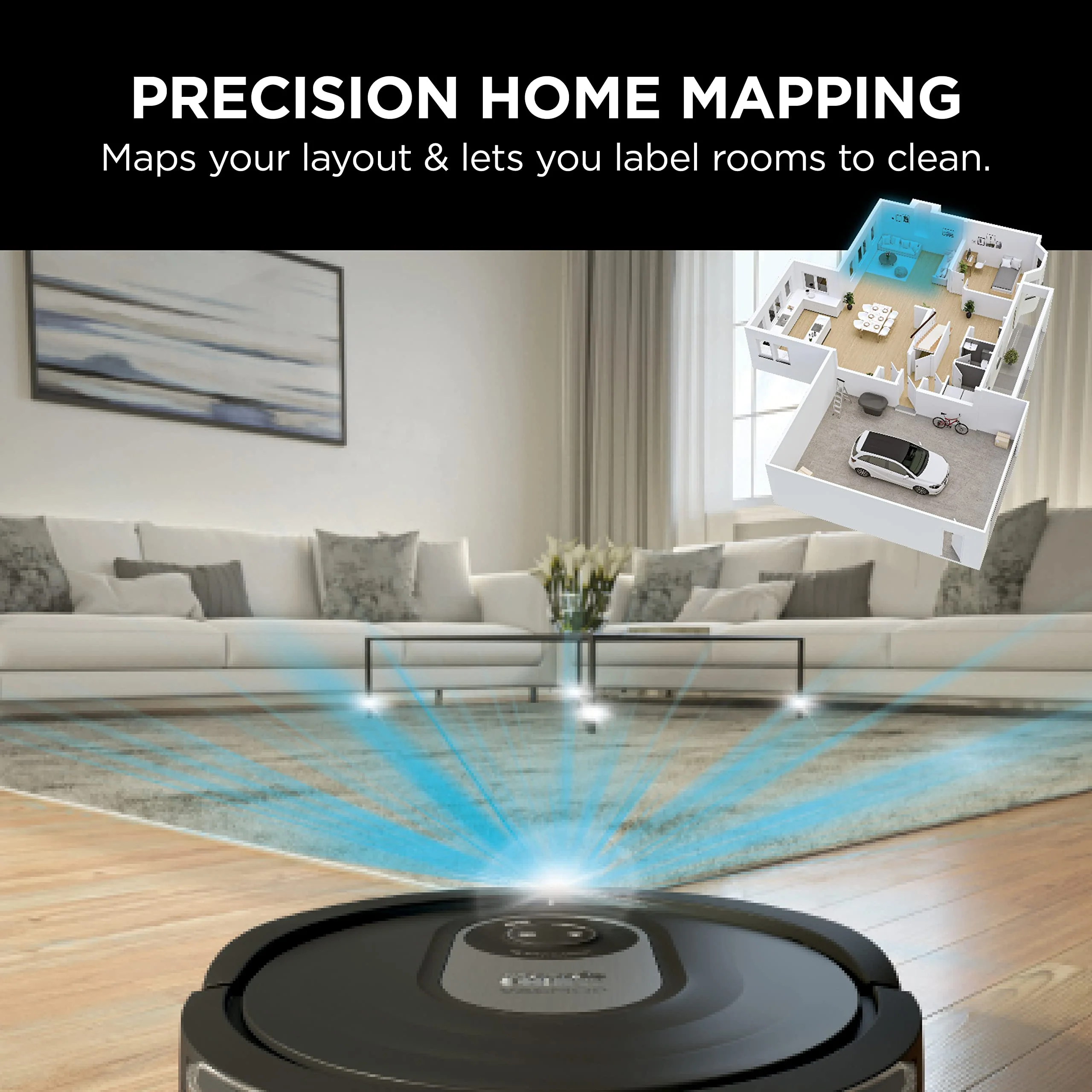 Shark AI Robot Vacuum & Mop, with Home Mapping, Perfect for Pets, Wifi, Works with Alexa, Black/Gold (AV2001WD)