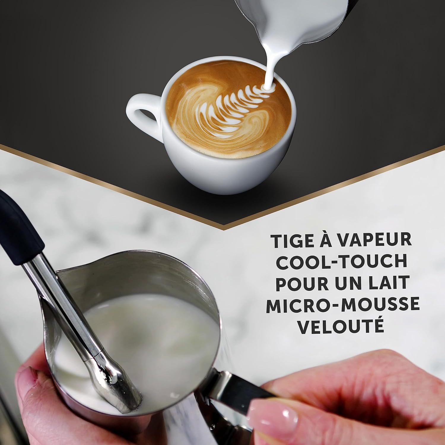 Breville Barista Max Machine à café/machine à expresso, semi-automatique avec moulin broyeur à grain intégré, buse à vapeur pour faire mousser le lait & pompe italienne de 15 bars [VCF126X]