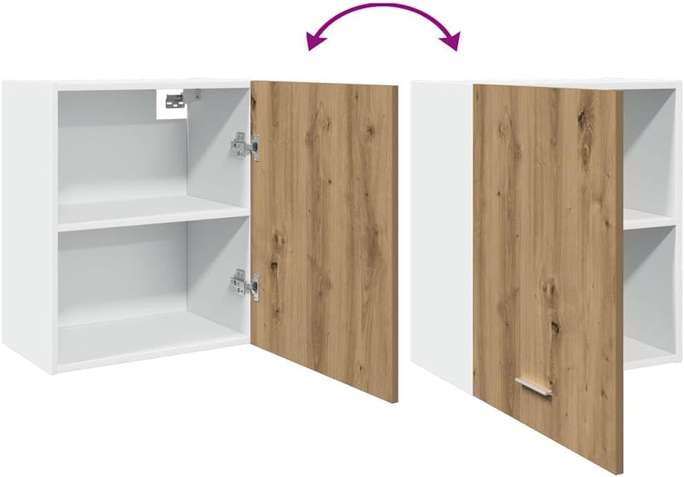 vidaXL Armoire à Micro-Ondes Placard Armoire de Rangement Meubles de Cuisine avec 4 Etagères Intérieur Maison Gris Béton 60x57x207 cm Aggloméré