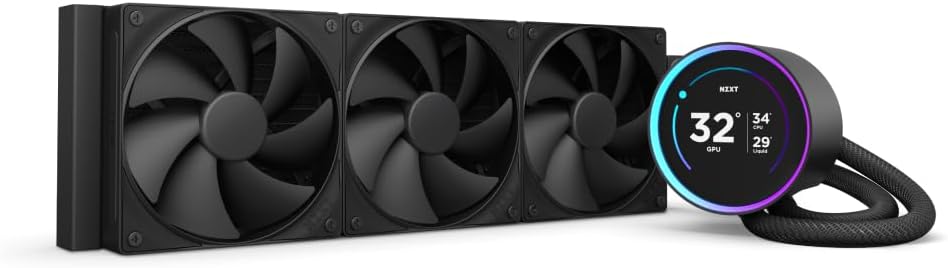 NZXT Kraken Elite 280 RGB - Refroidisseur de liquide CPU AIO - Radiateur 280mm - Ventilateur F280 RGB - IPS LCD 2,72 personnalisable - Turbine Pump - LGA 1700 1200 115X 1851 / AM5 AM4 - Noir