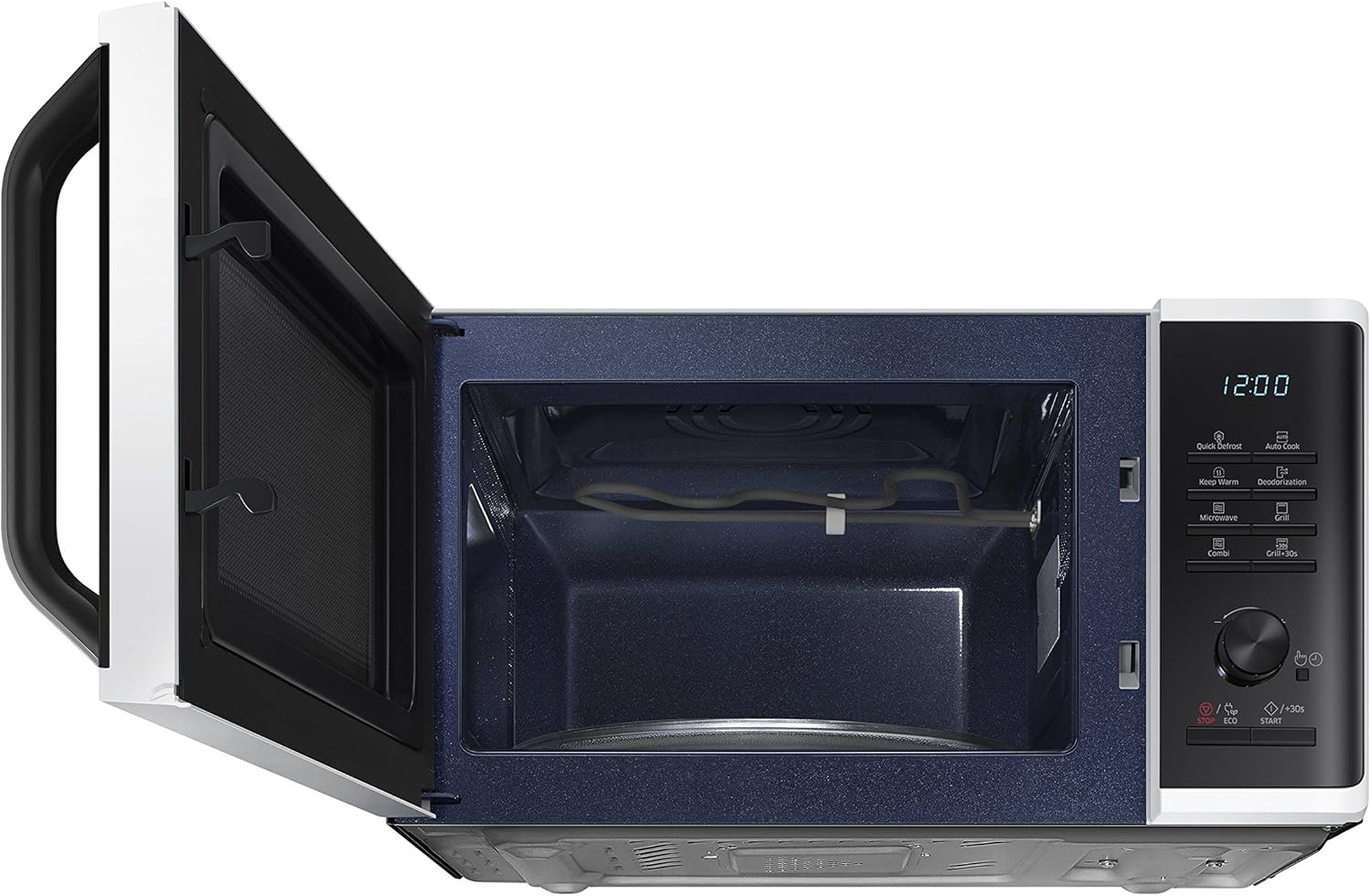 Samsung Four à micro-ondes Grill Advanced, MG23K3515CK/ET, cuisson croustillante, AutoCook, Micro-ondes + Grill 800W + 1100W 23L 49L x 27,5H x 39P cm Noir