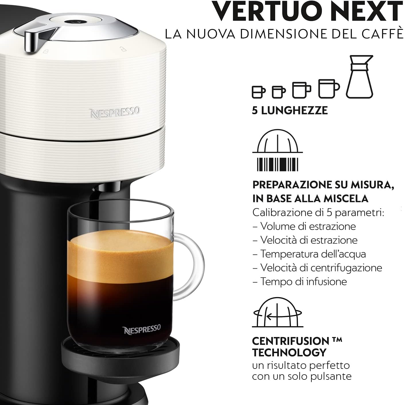 Nespresso Machine à café à capsules DeLonghi ENV 120.BWAE Vertuo Next Premium avec mousseur à lait, marron