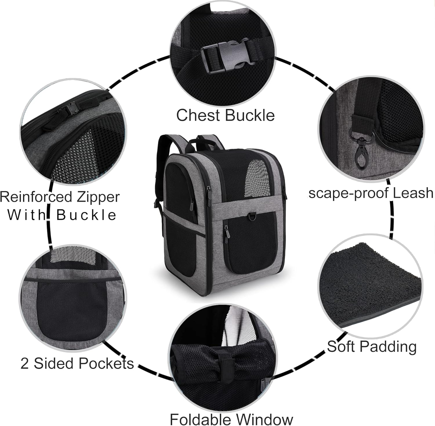 apollo walker Sac à dos pour animaux de compagnie, sac de transport pour chiens et chats de 2 à 12 kg, souple, vert armée