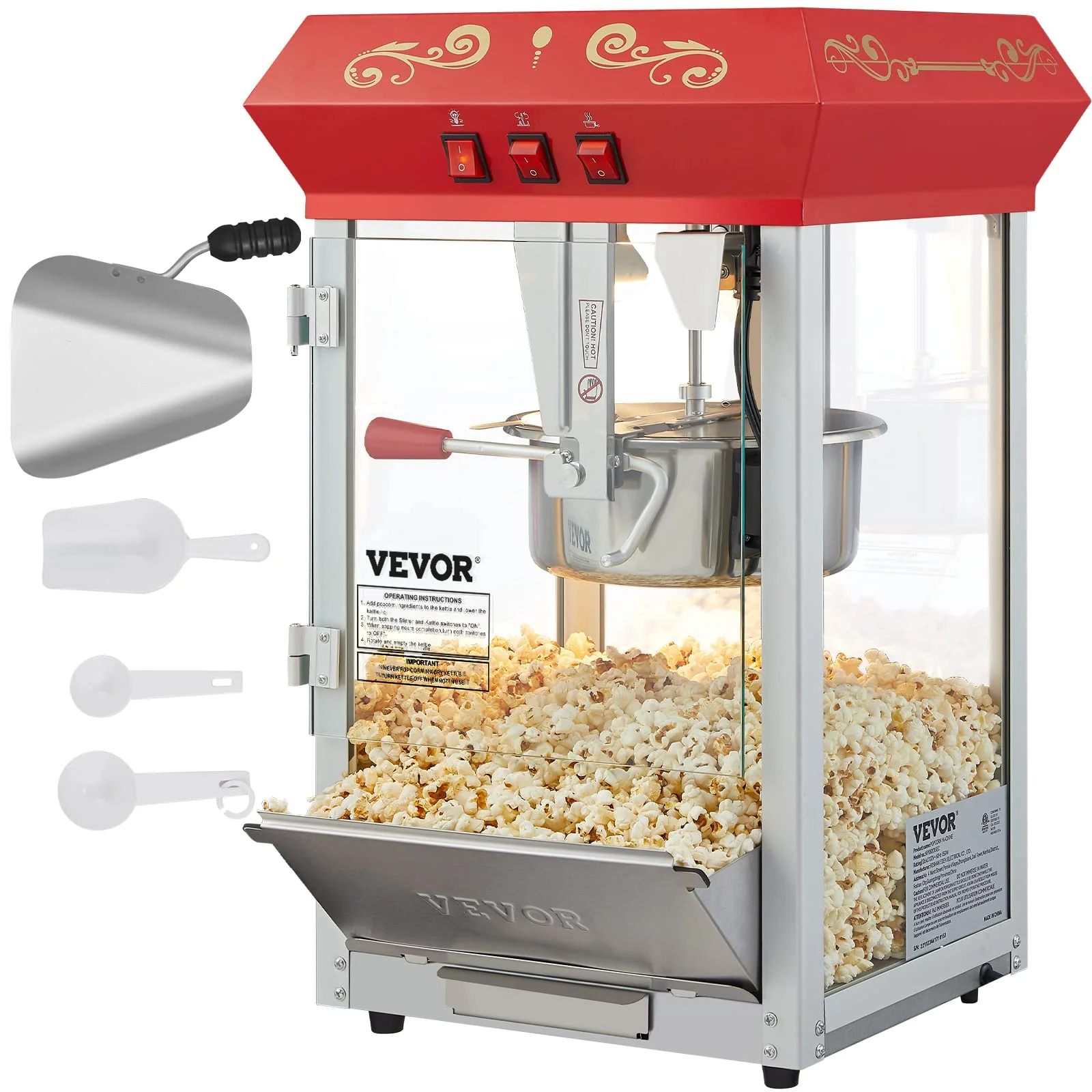 VEVOR Commercial Popcorn Machine for 48 Cups per Batch