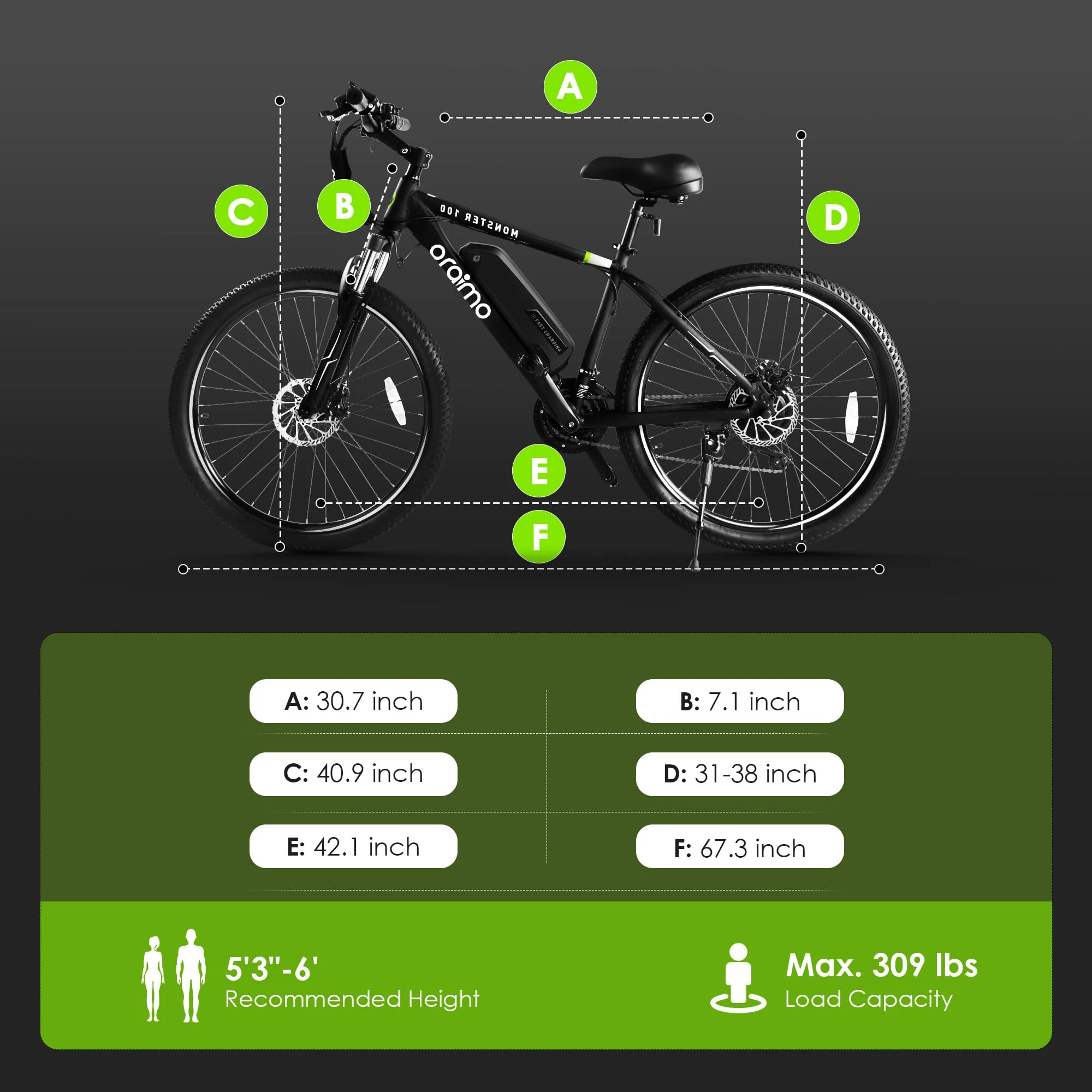 Oraimo Electric Bike for Adults with 350W BAFANG Motor