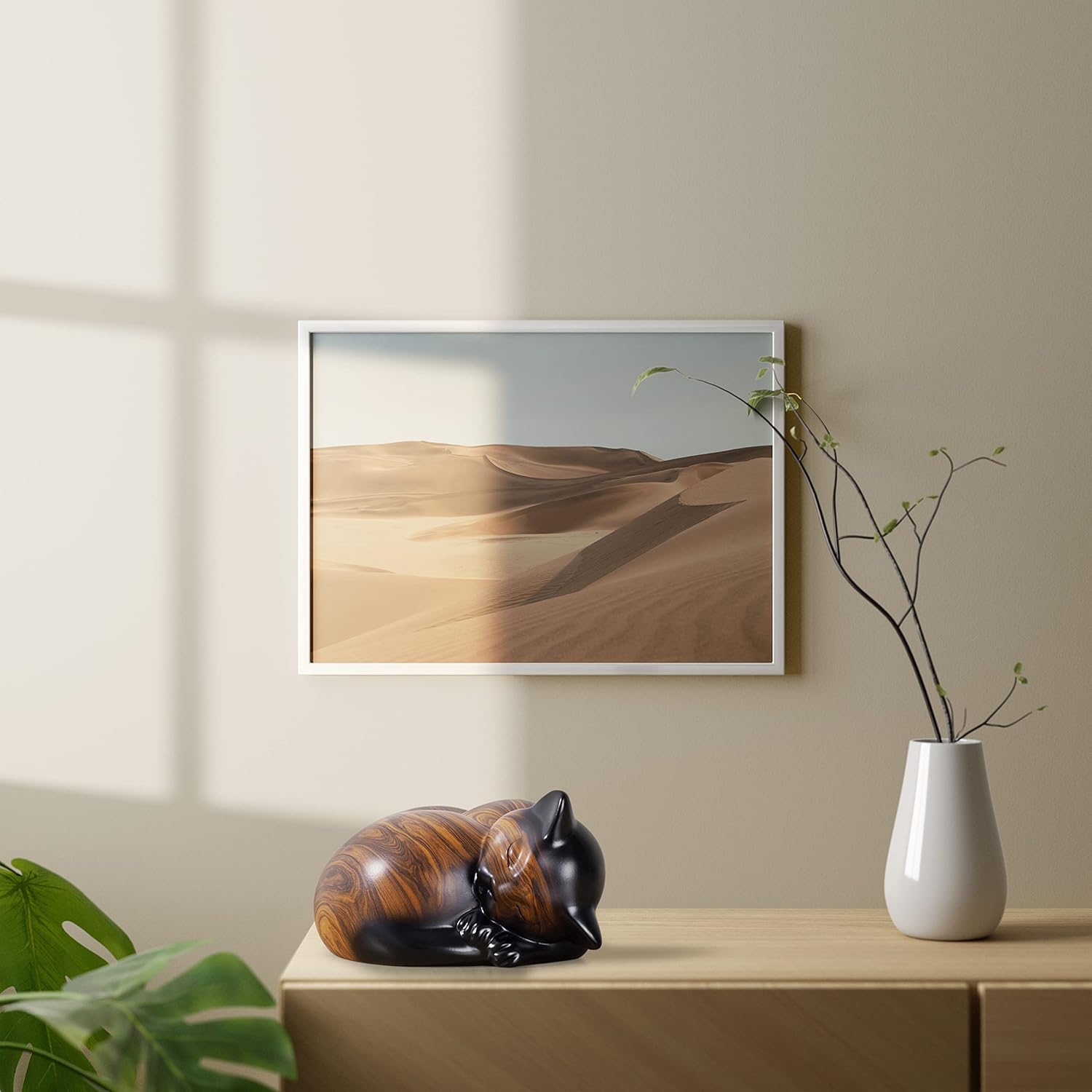 Kriss Art Urne pour animal de compagnie, urne de crémation en résine pour chat, urne pour cendres, urne pour petit animal