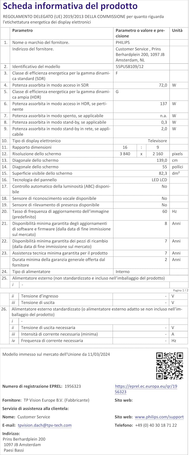 Philips Ambilight 43PUS8109 Smart TV LED 4K - Écran 43 Pouces avec Plate-Forme Pixel Precise Ultra HD, Titan OS et Son Dolby Atmos, Fonctionne avec l’Assistant Vocal Alexa et Google - Chrome satiné