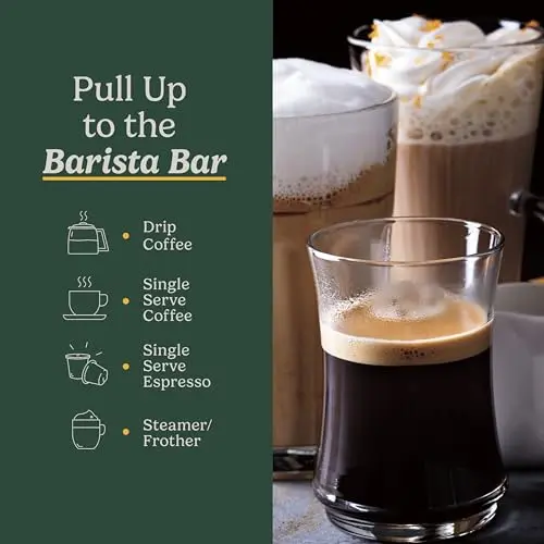 Cuisinart Coffee Maker Barista System, Coffee Center 4-In-1 Coffee Machine, Single-Serve Coffee, Espresso & Nespresso Capsule Compatible, 12-Cup Carafe, Black, SS-4N1