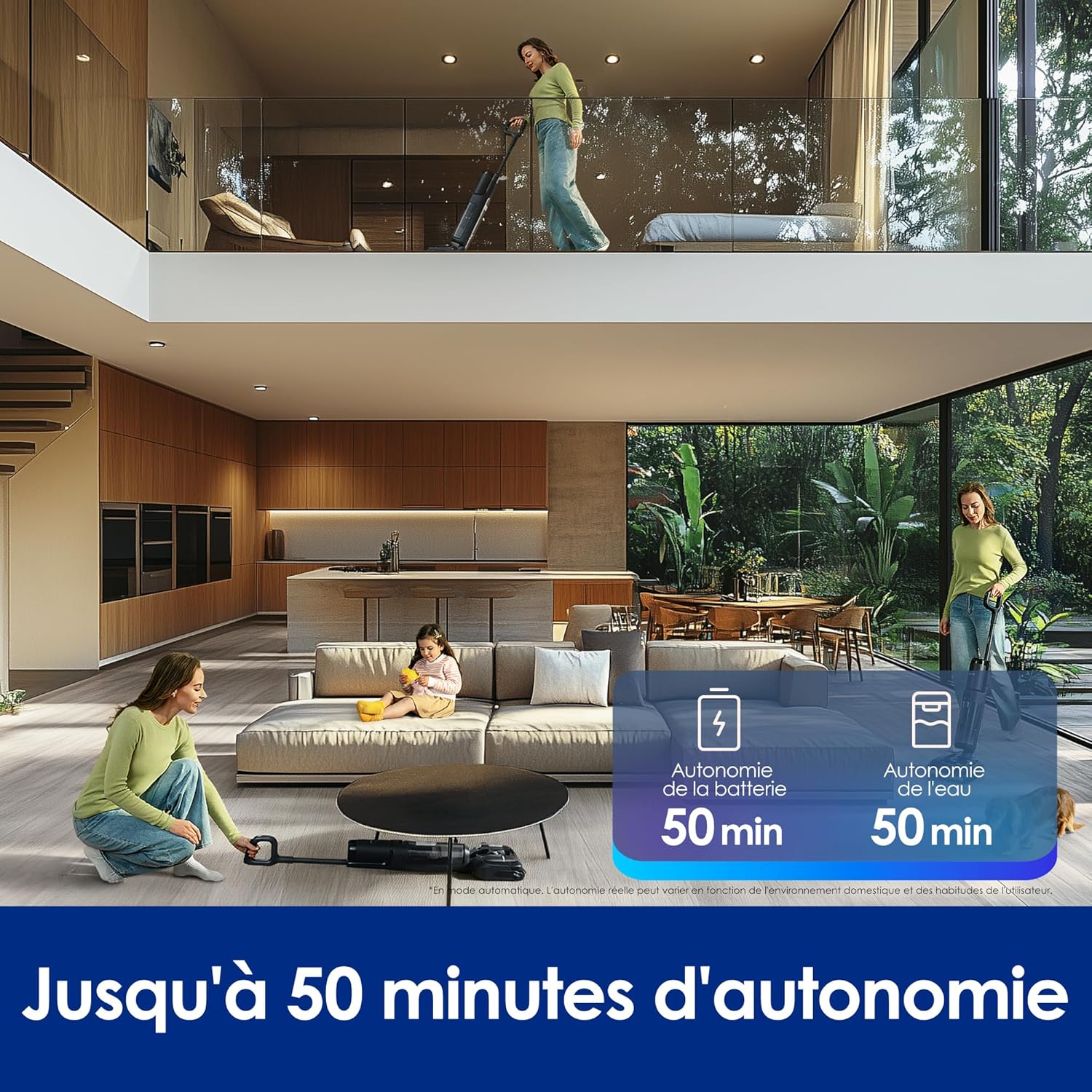 Tineco Floor One S7 Pro/S7 Series Aspirateur Laveur Sec Et Humide Intelligent sans Fil pour Sols Durs, Écran Digital LED, Grande Autonomie, Parfait pour Les Tâches Tenaces et Les Poils d’Animaux