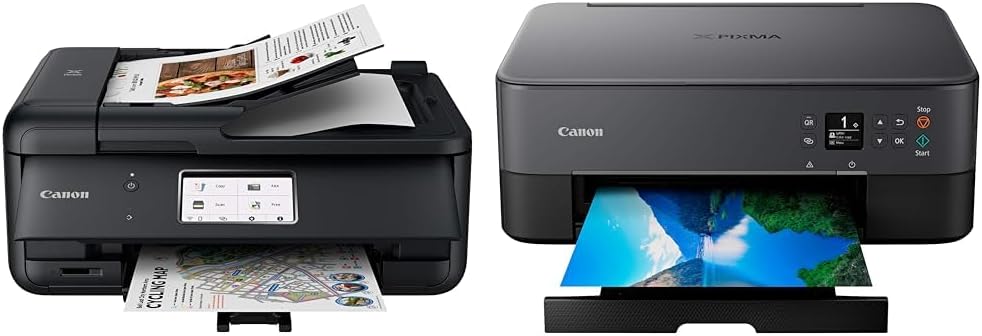 Canon PIXMA TR8620a - All-in-One Printer Home Office|Copier|Scanner|Fax|Auto Document Feeder | Photo, Document | Airprint (R), Android, Black, Works with Alexa